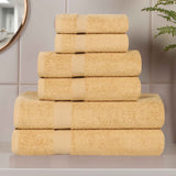 6 Piece Cotton Eco-Friendly Soft Absorbent Towel Set - Towel Set by Superior Brand