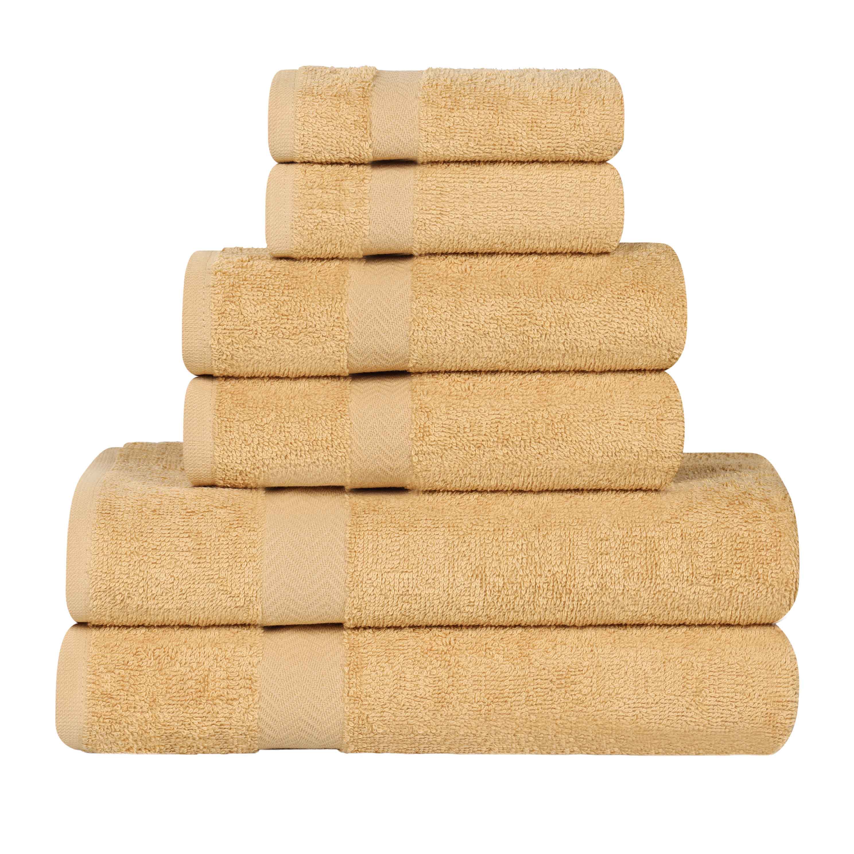 6 Piece Cotton Eco-Friendly Soft Absorbent Towel Set - Towel Set by Superior Brand