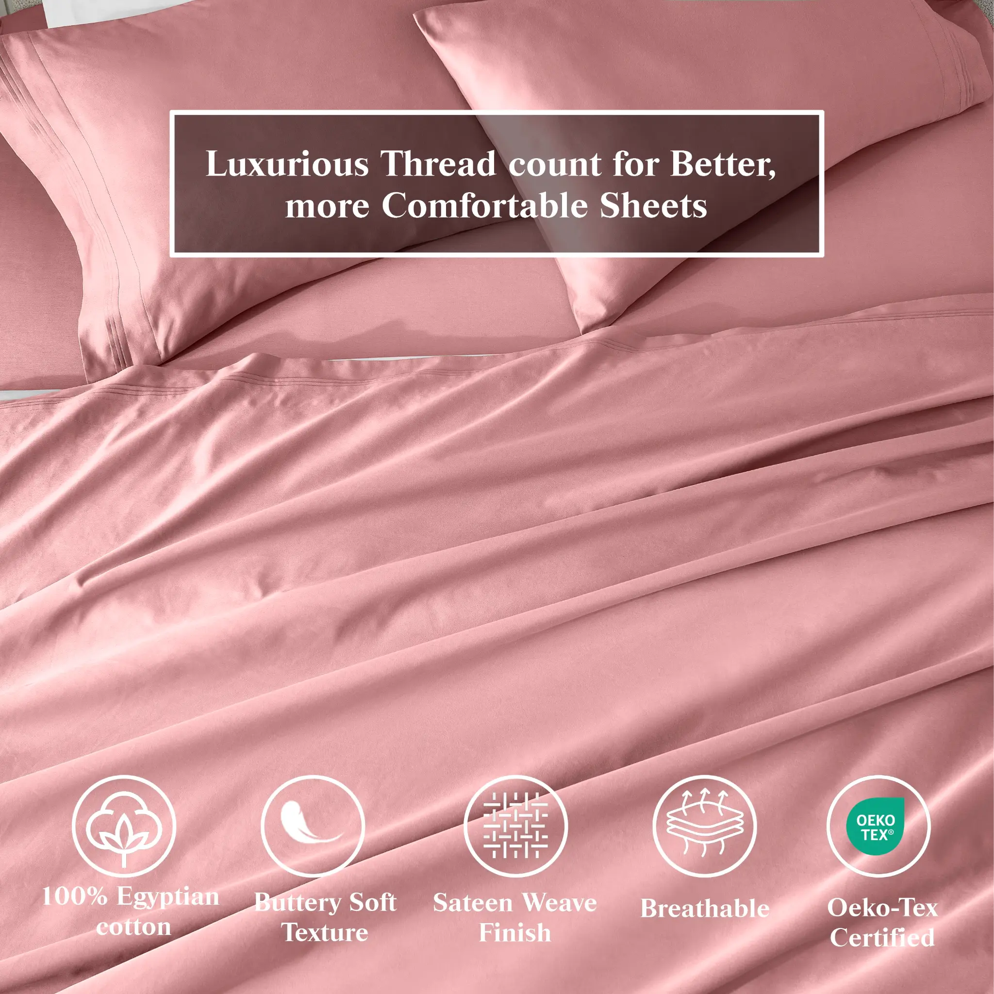 100% Egyptian Cotton 650 Thread Count Solid Pillowcase Set - Egyptian Cotton Pillowcases by Superior Brand