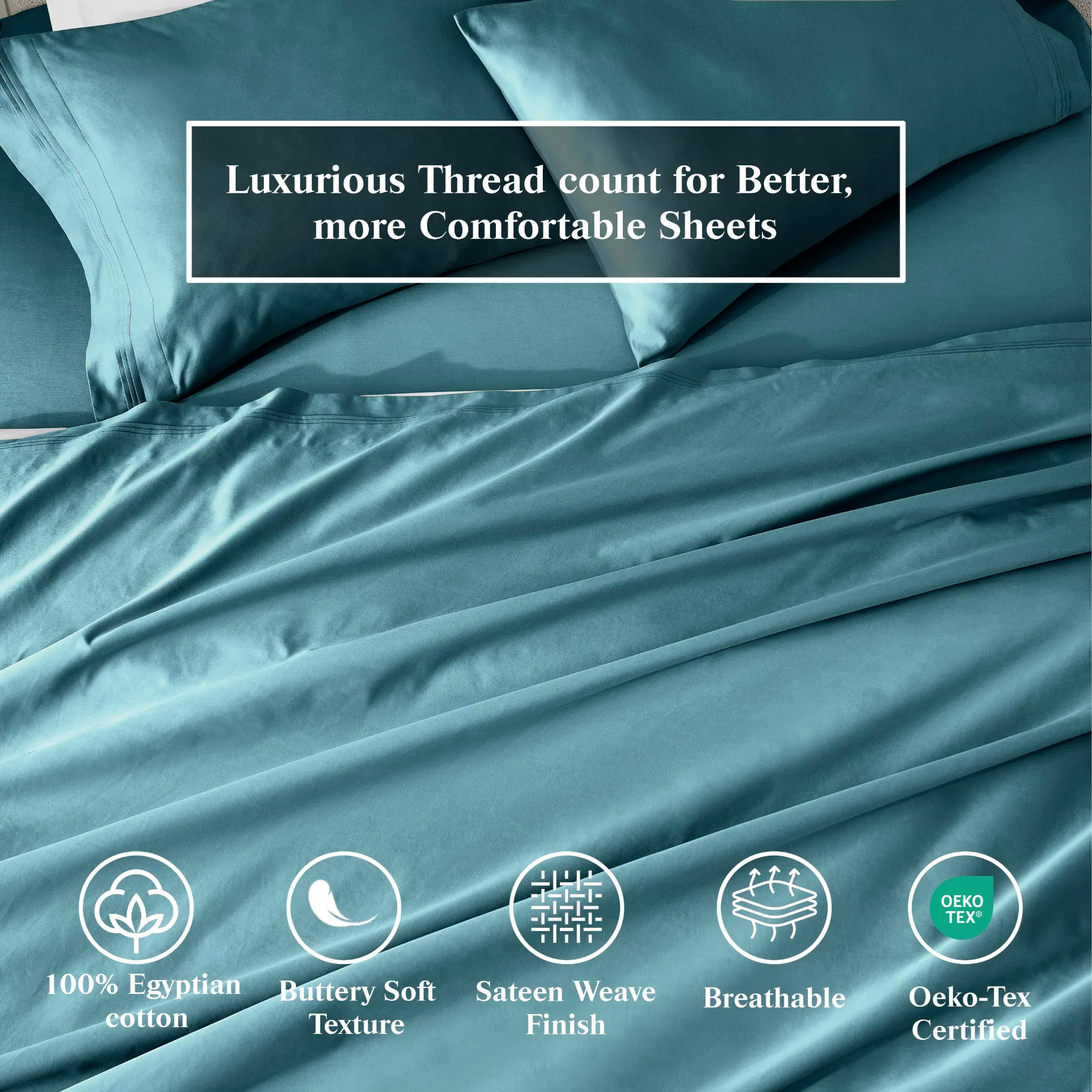 100% Egyptian Cotton 650 Thread Count Solid Pillowcase Set - Egyptian Cotton Pillowcases by Superior Brand