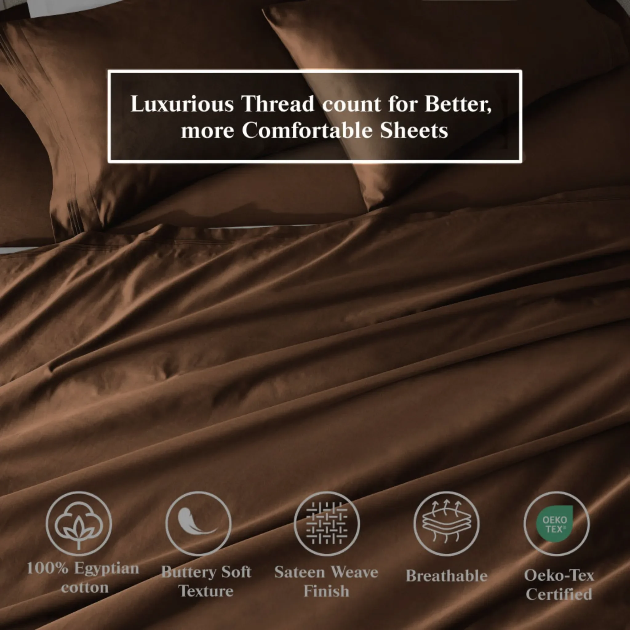 650 Thread Count Egyptian Cotton Bed Sheets - Sateen Weave - Egyptian Cotton Sheet Set by Superior Brand