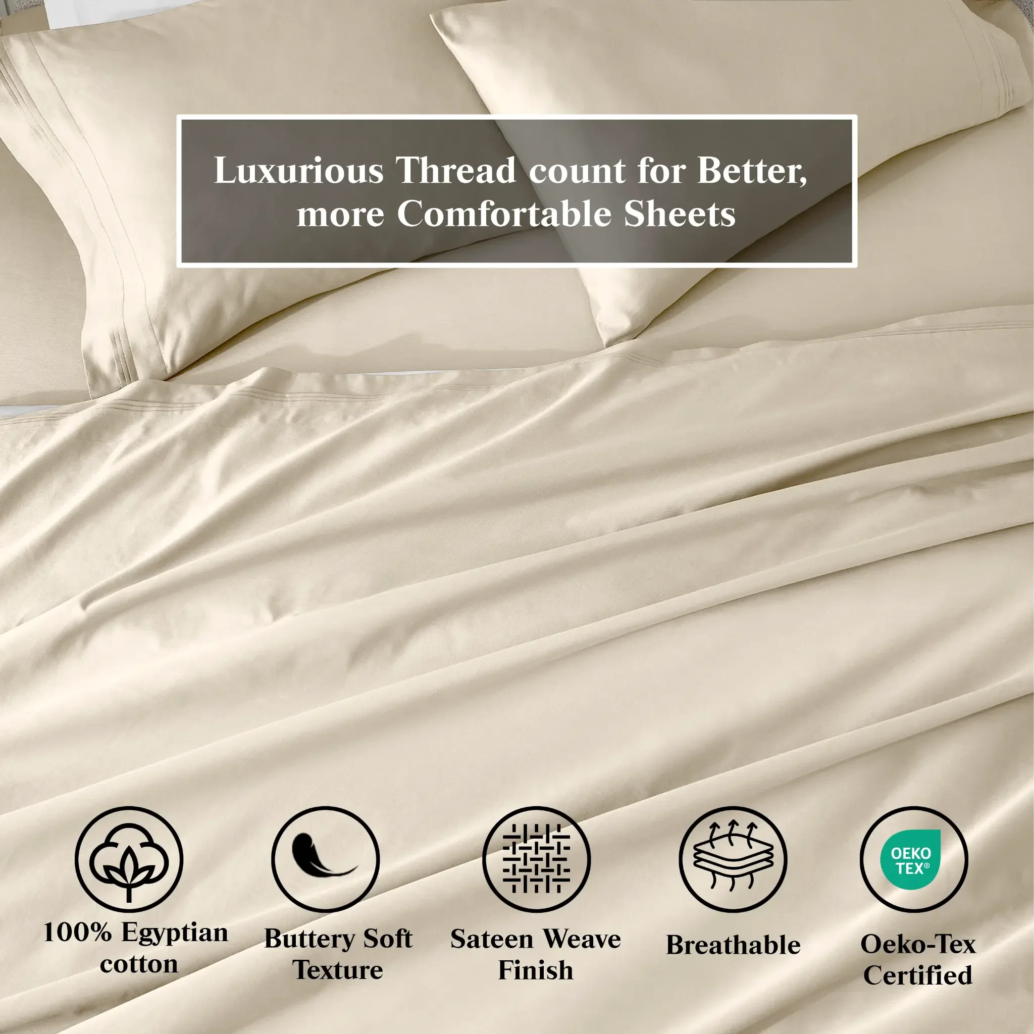 100% Egyptian Cotton 650 Thread Count Solid Pillowcase Set - Egyptian Cotton Pillowcases by Superior Brand