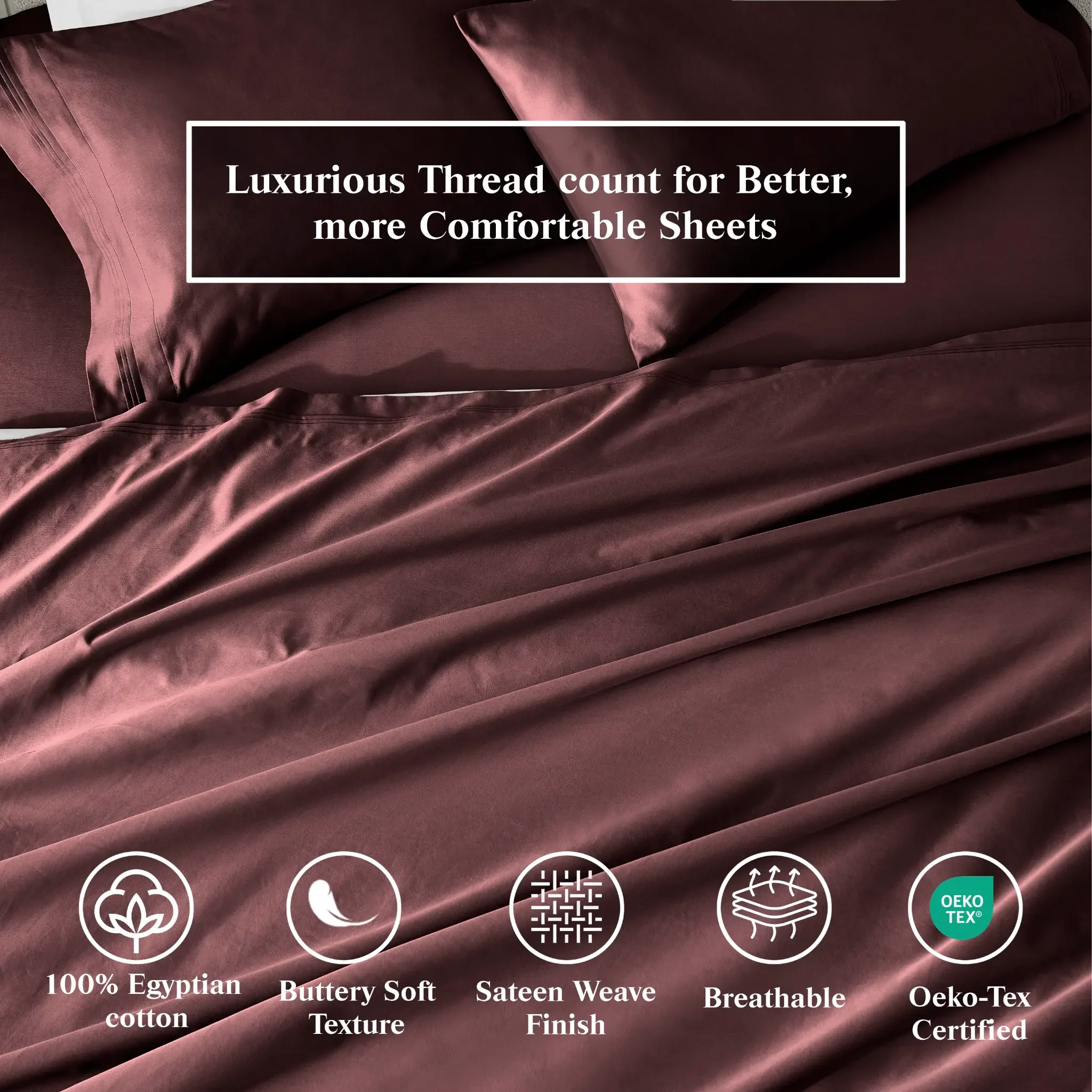100% Egyptian Cotton 650 Thread Count Solid Pillowcase Set - Egyptian Cotton Pillowcases by Superior Brand
