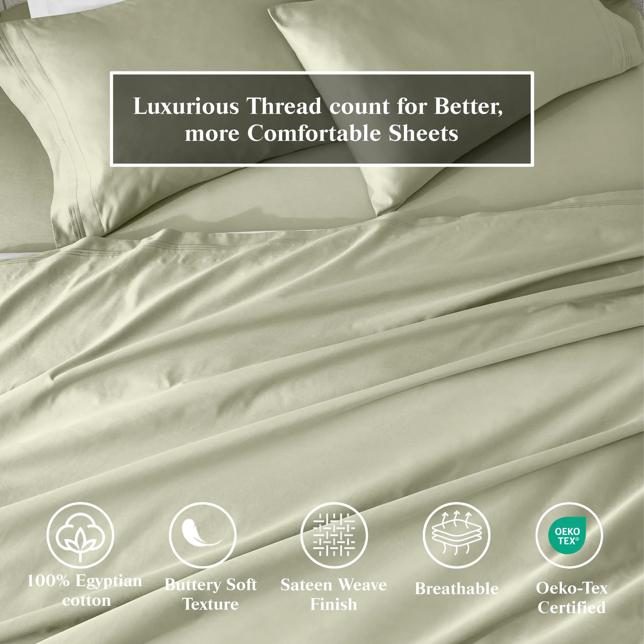 100% Egyptian Cotton 650 Thread Count Solid Pillowcase Set - Egyptian Cotton Pillowcases by Superior Brand