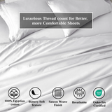 650 Thread Count Egyptian Cotton Bed Sheets - Sateen Weave - Egyptian Cotton Sheet Set by Superior Brand