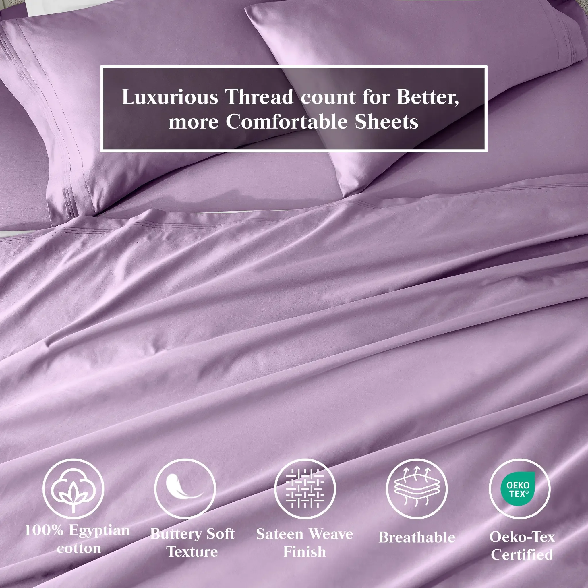 100% Egyptian Cotton 650 Thread Count Solid Pillowcase Set - Egyptian Cotton Pillowcases by Superior Brand