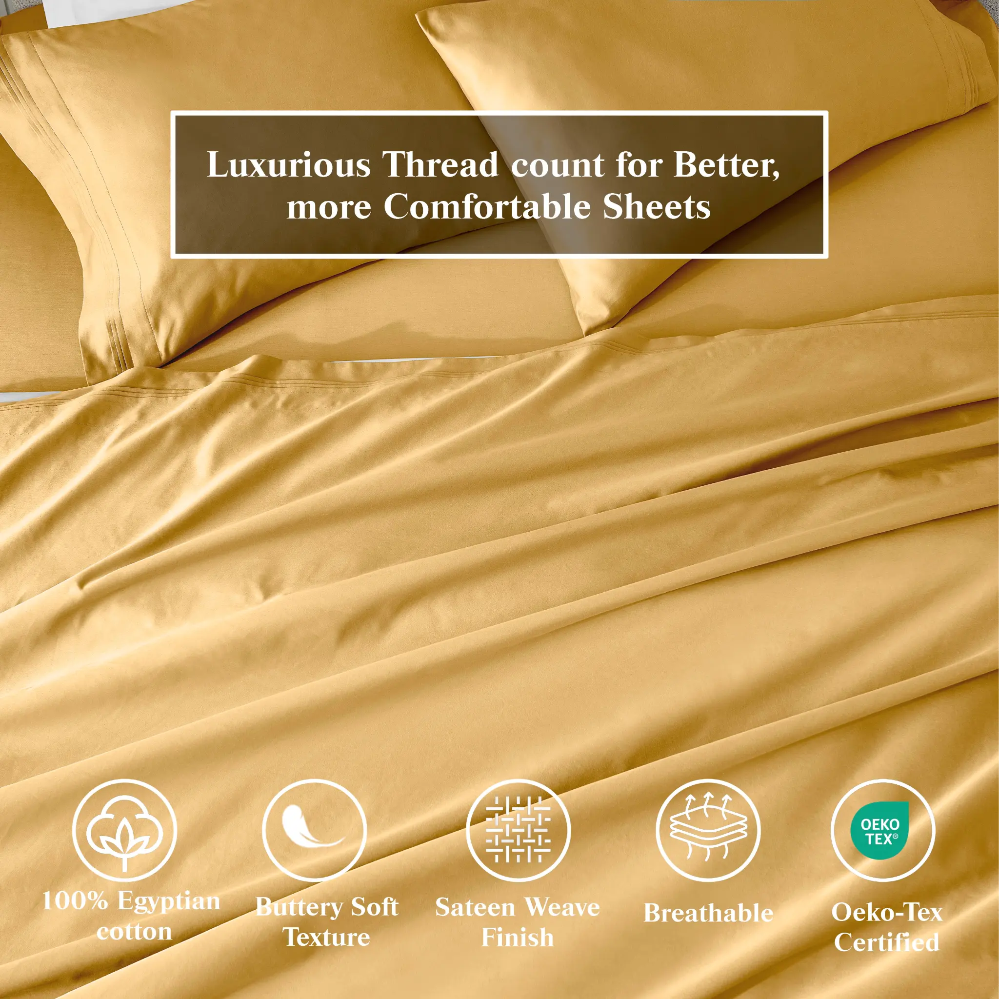 100% Egyptian Cotton 650 Thread Count Solid Pillowcase Set - Egyptian Cotton Pillowcases by Superior Brand