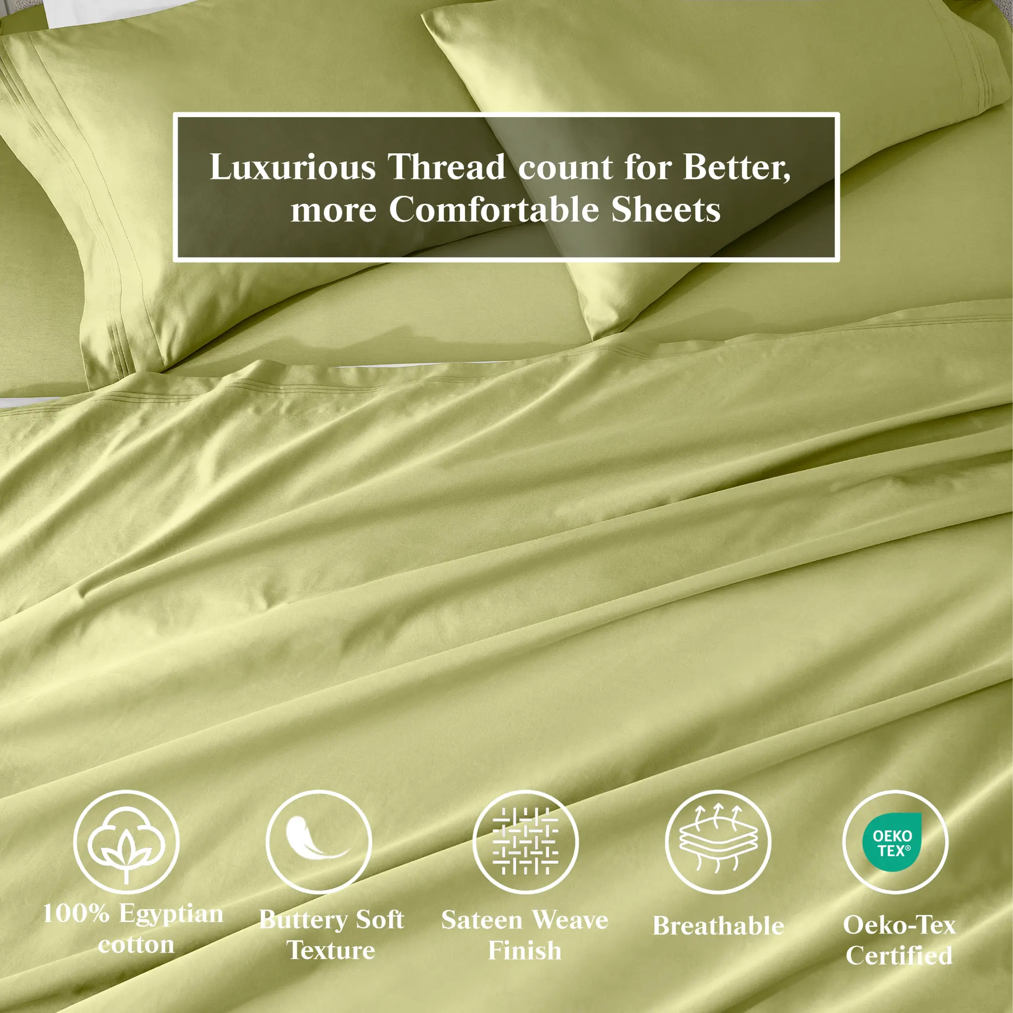 100% Egyptian Cotton 650 Thread Count Solid Pillowcase Set - Egyptian Cotton Pillowcases by Superior Brand
