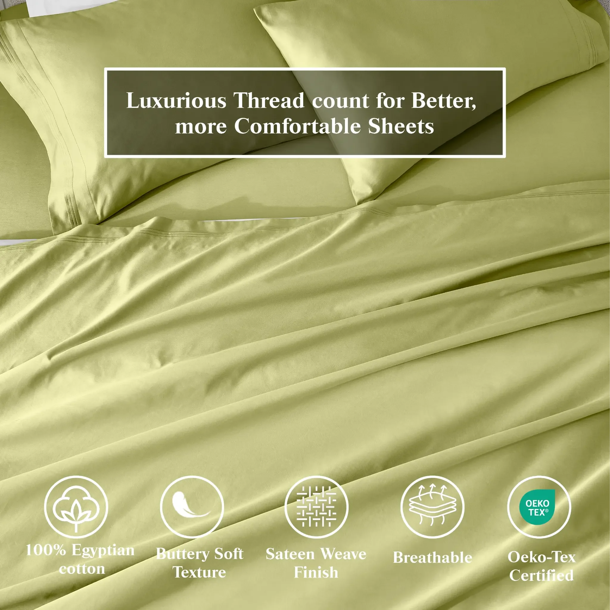 100% Egyptian Cotton 650 Thread Count Solid Pillowcase Set - Egyptian Cotton Pillowcases by Superior Brand