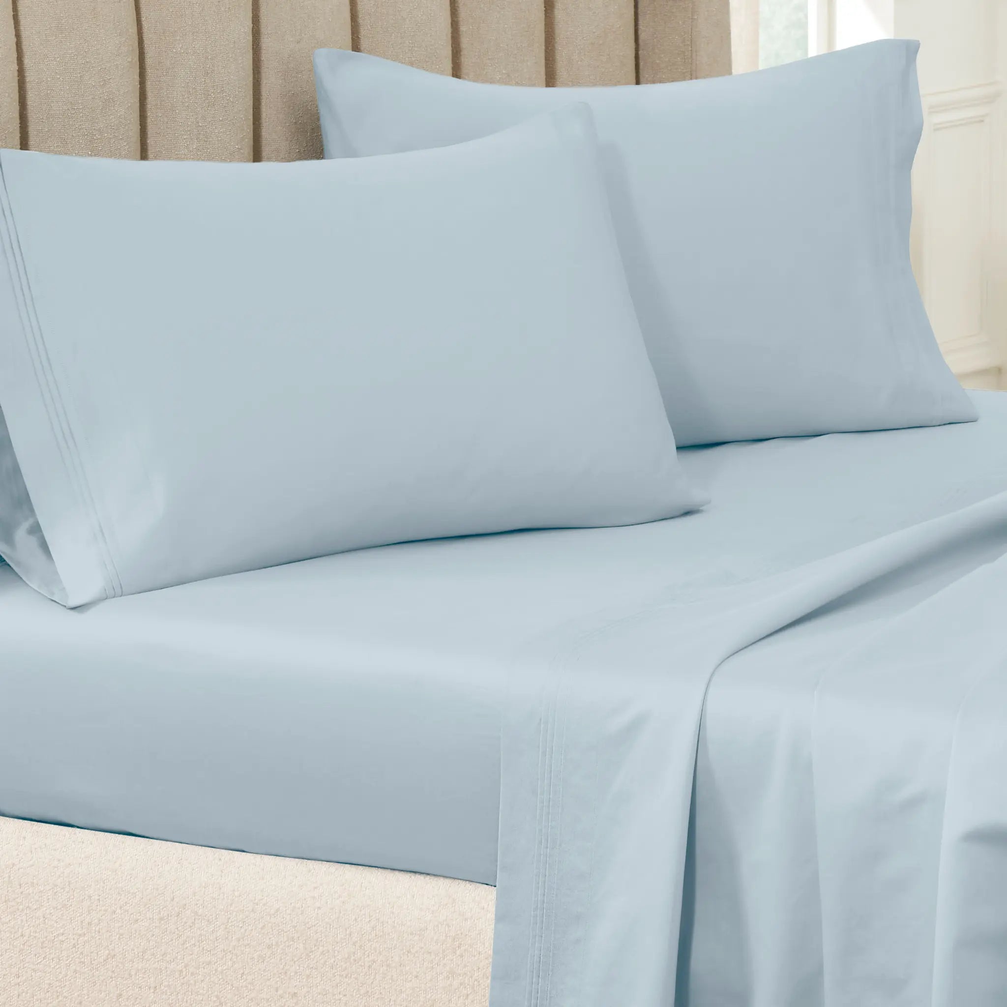 100% Egyptian Cotton 650 Thread Count Solid Pillowcase Set - Egyptian Cotton Pillowcases by Superior Brand