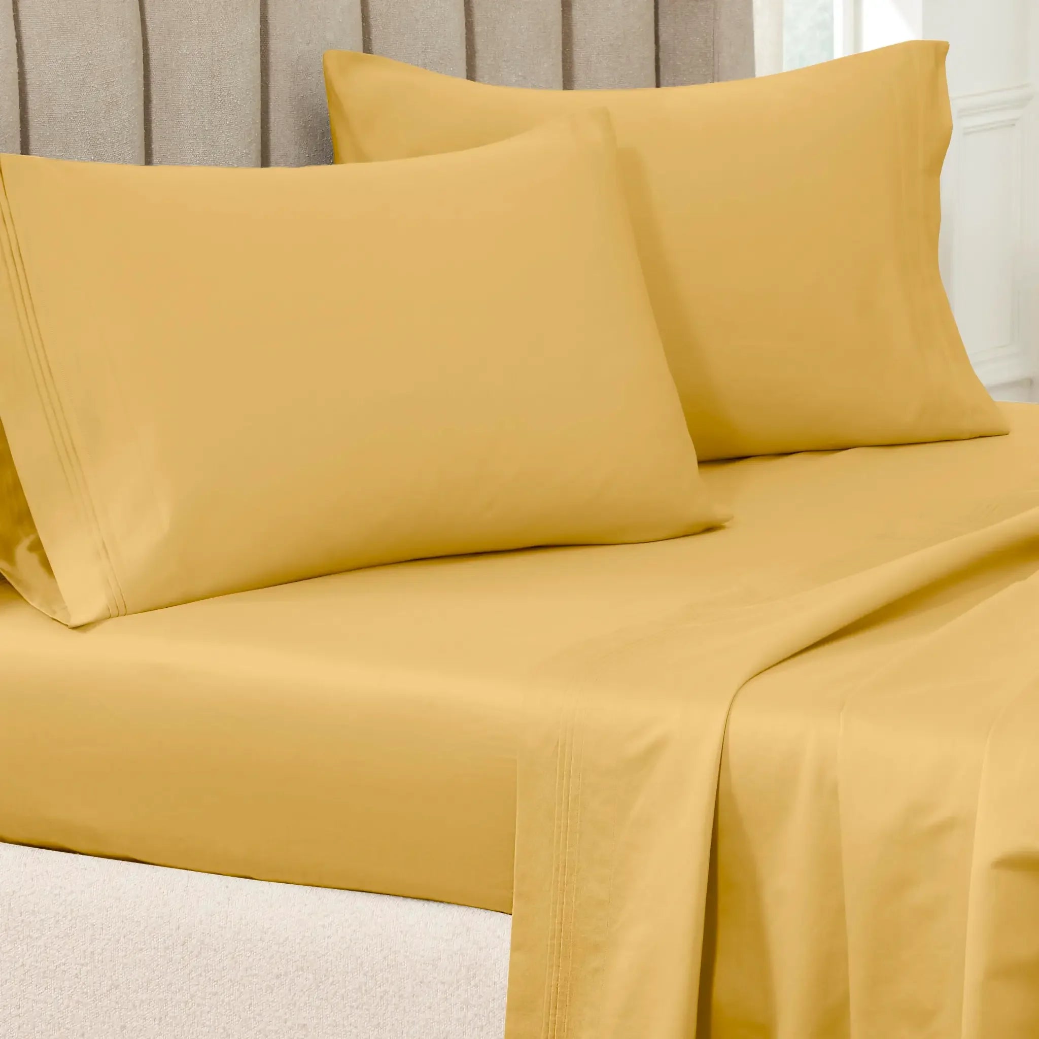 100% Egyptian Cotton 650 Thread Count Solid Pillowcase Set - Egyptian Cotton Pillowcases by Superior Brand