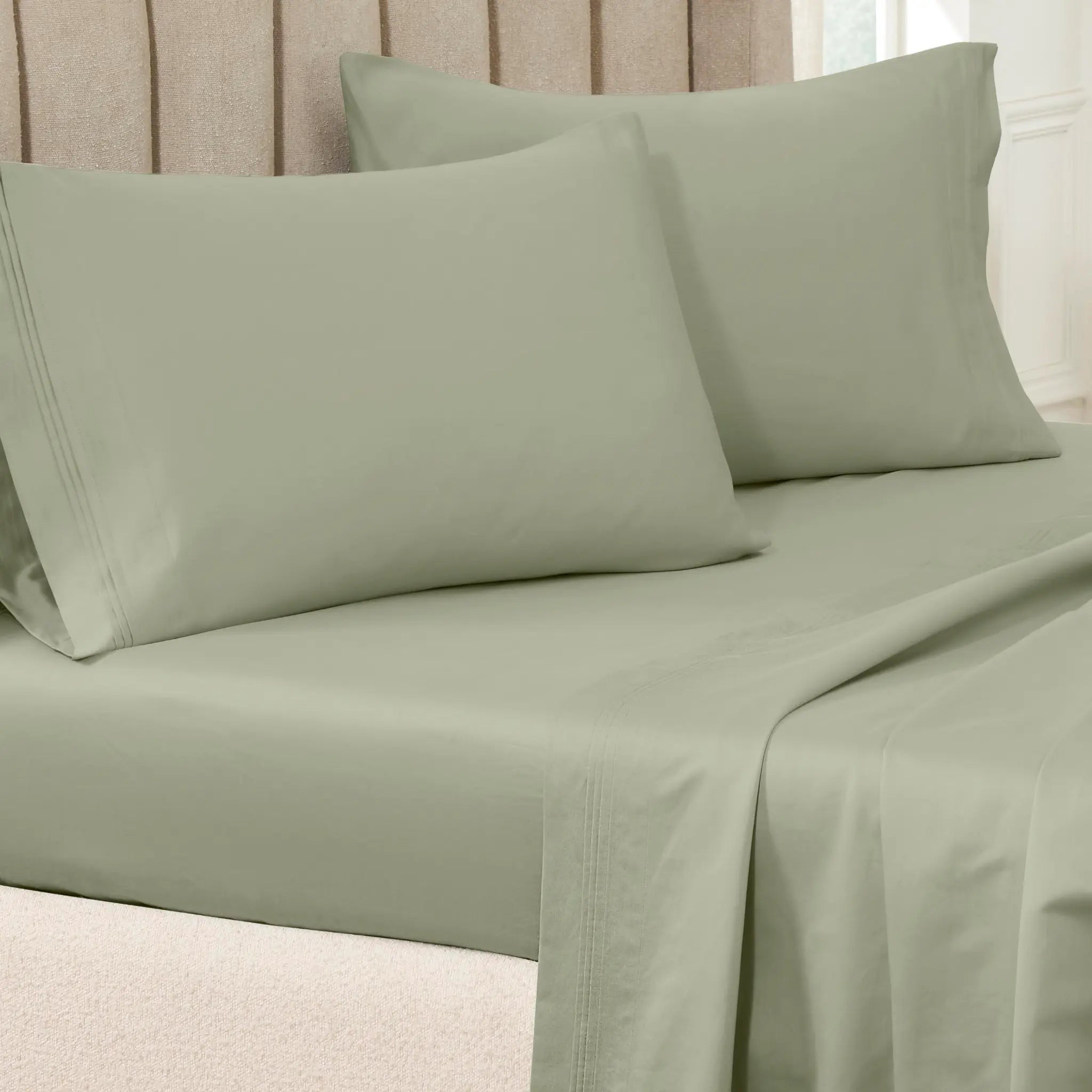 100% Egyptian Cotton 650 Thread Count Solid Pillowcase Set - Egyptian Cotton Pillowcases by Superior Brand