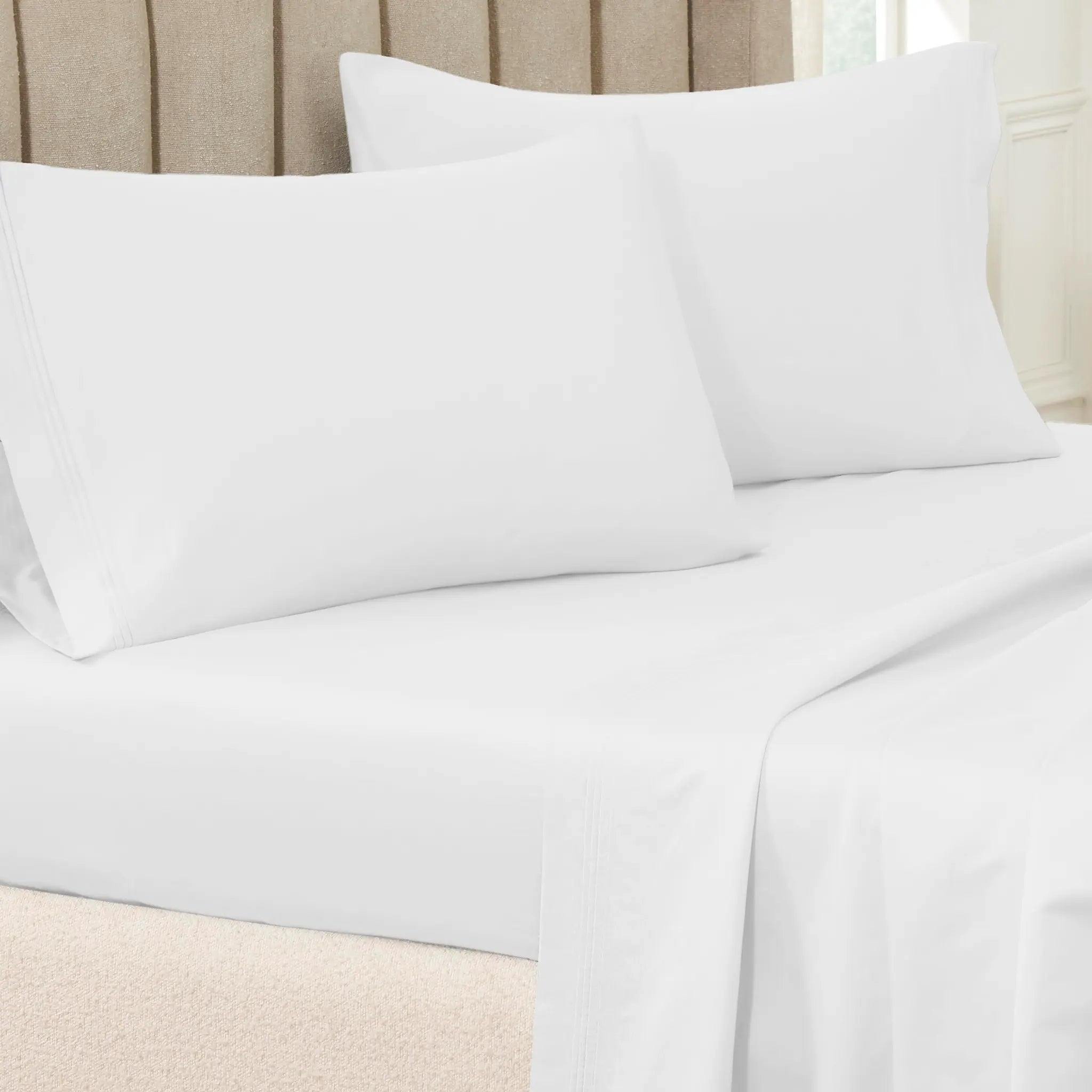 100% Egyptian Cotton 650 Thread Count Solid Pillowcase Set - Egyptian Cotton Pillowcases by Superior Brand
