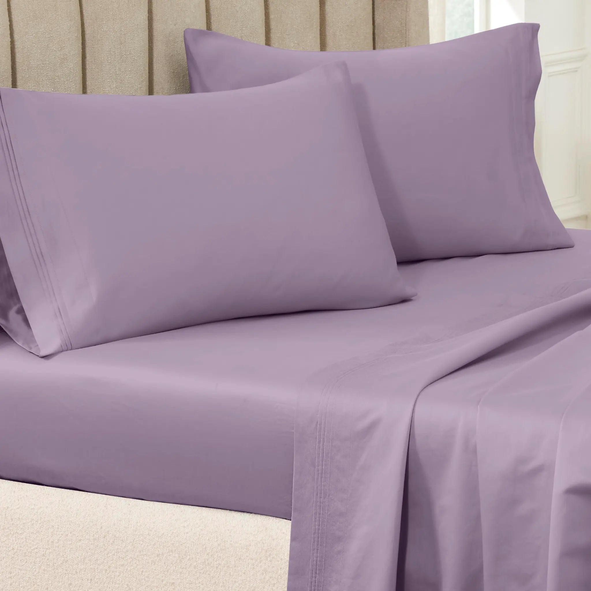 100% Egyptian Cotton 650 Thread Count Solid Pillowcase Set - Egyptian Cotton Pillowcases by Superior Brand