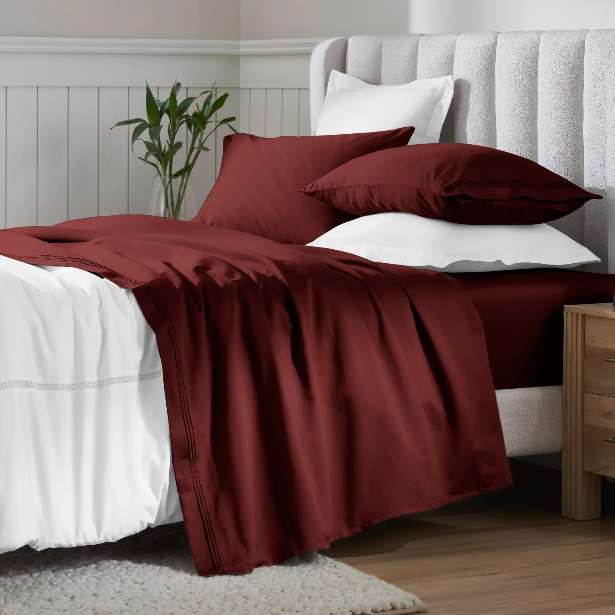 650 Thread Count Egyptian Cotton Bed Sheets - Sateen Weave - Egyptian Cotton Sheet Set by Superior Brand