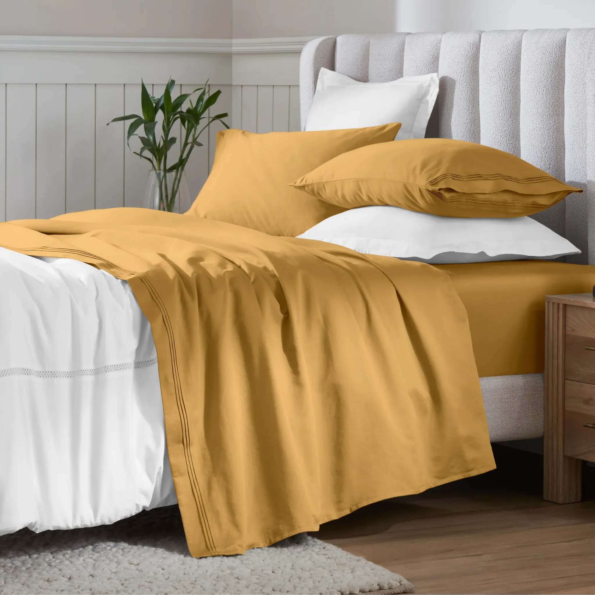 650 Thread Count Egyptian Cotton Bed Sheets - Sateen Weave - Egyptian Cotton Sheet Set by Superior Brand