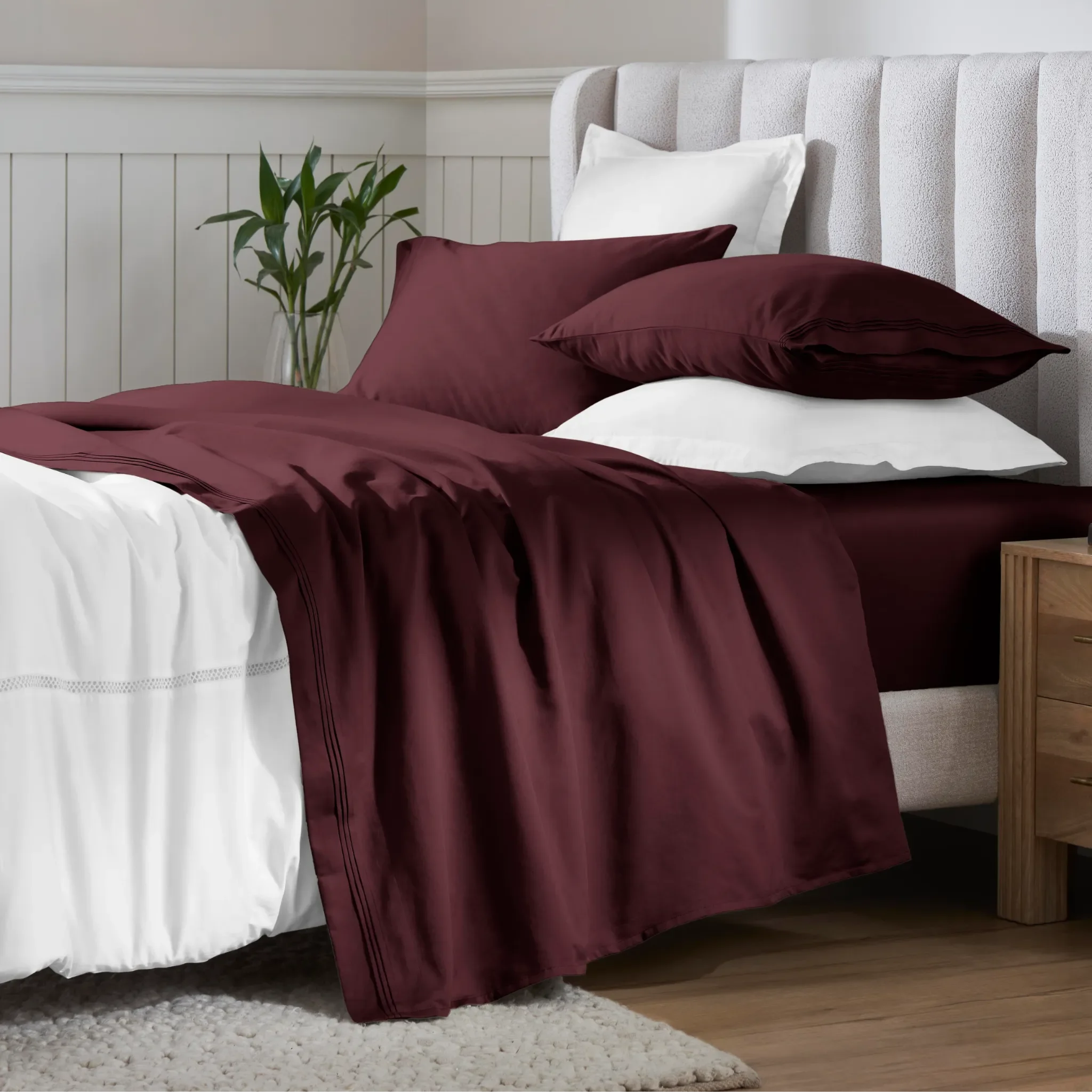 650 Thread Count Egyptian Cotton Bed Sheets - Sateen Weave - Egyptian Cotton Sheet Set by Superior Brand