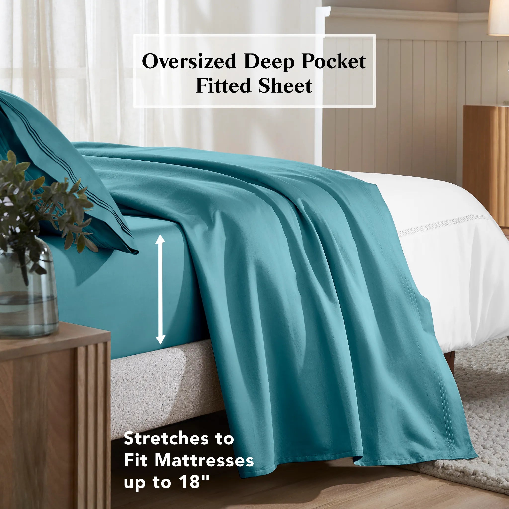 650 Thread Count Egyptian Cotton Bed Sheets - Sateen Weave - Egyptian Cotton Sheet Set by Superior Brand