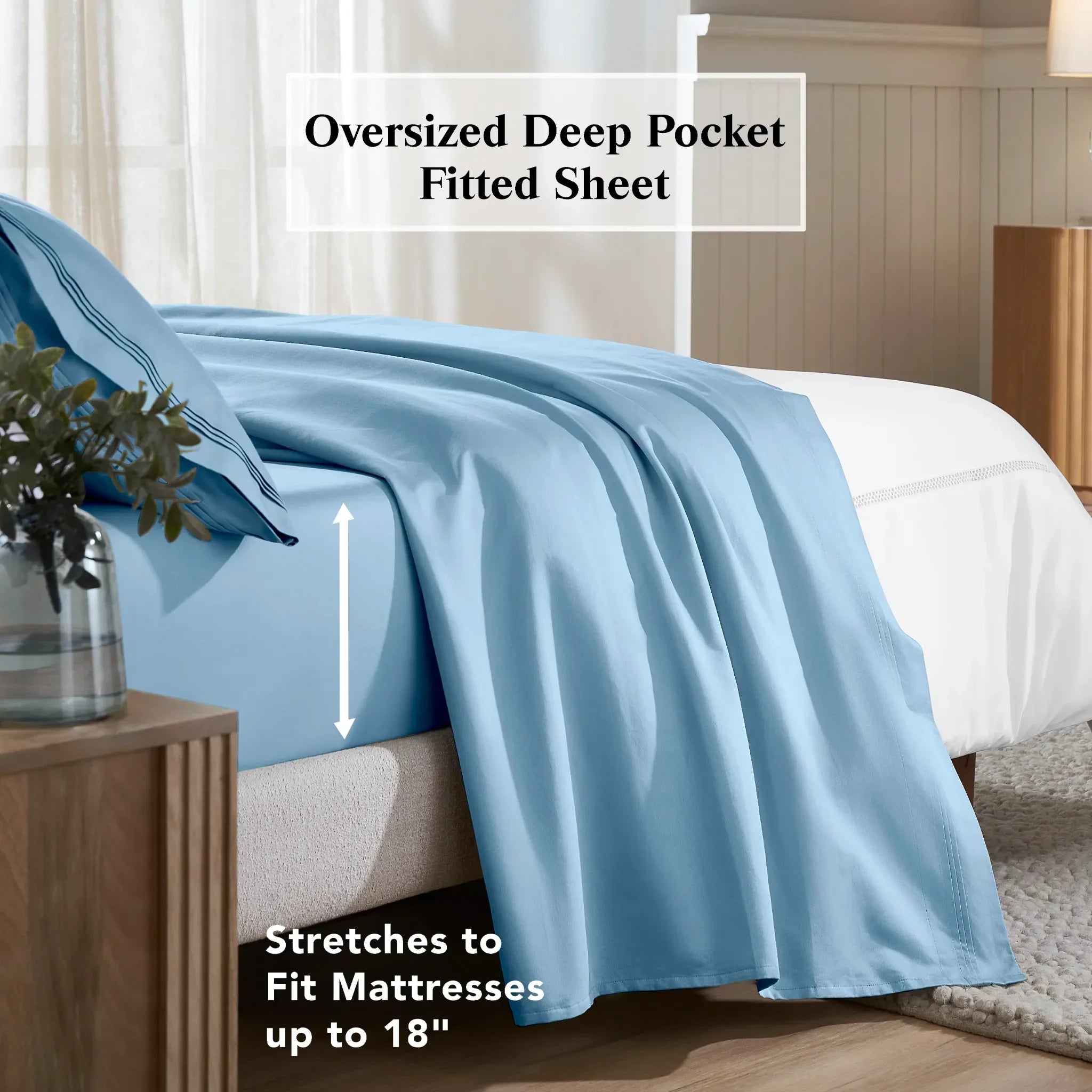 650 Thread Count Egyptian Cotton Bed Sheets - Sateen Weave - Egyptian Cotton Sheet Set by Superior Brand