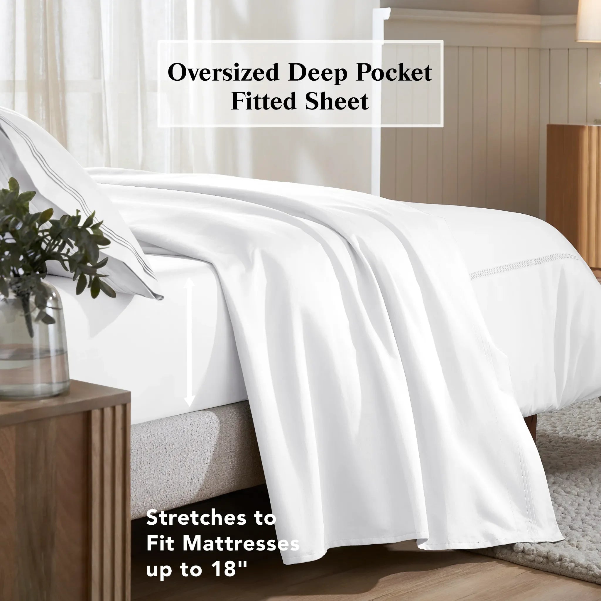 650 Thread Count Egyptian Cotton Bed Sheets - Sateen Weave - Egyptian Cotton Sheet Set by Superior Brand