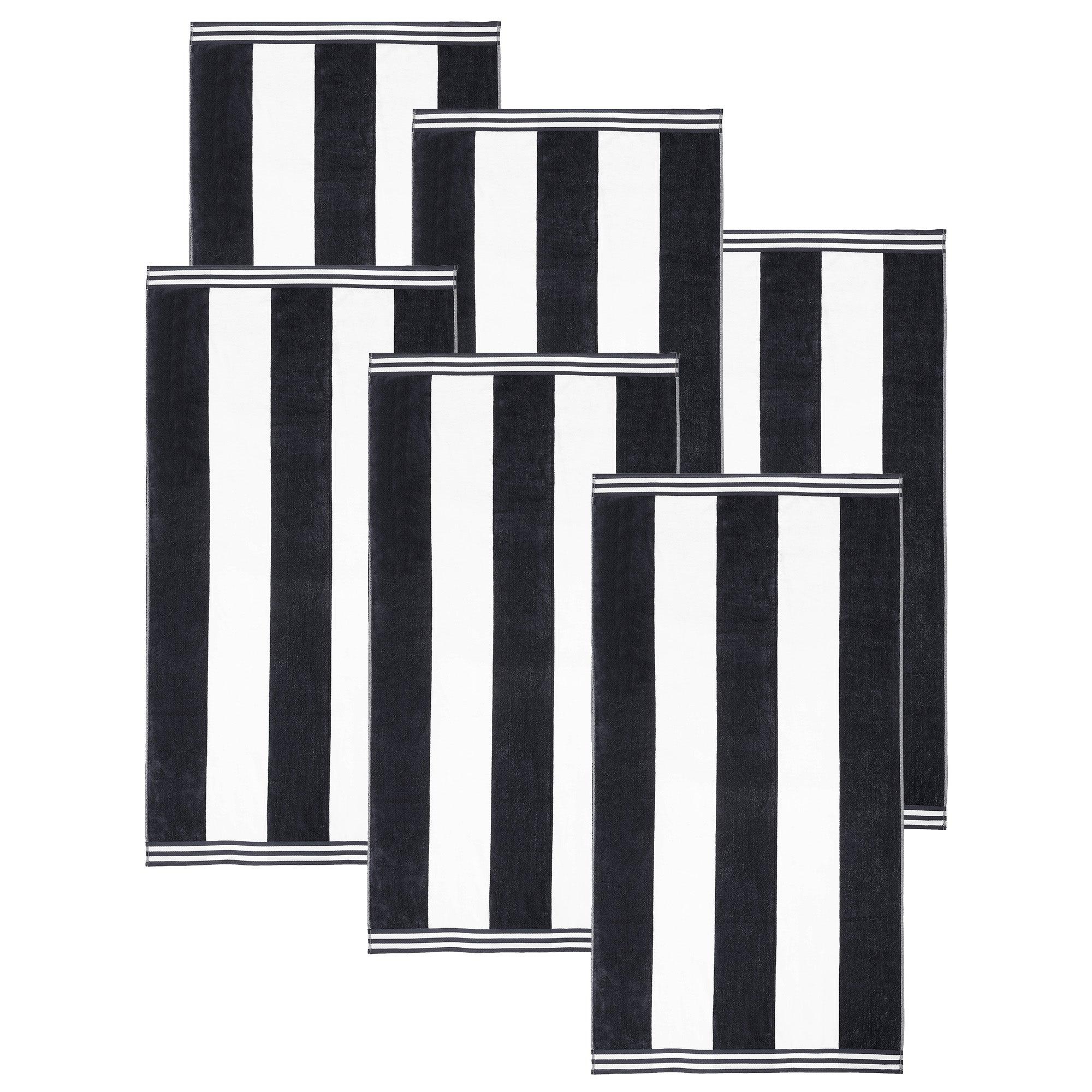 Cabana Stripe Oversized Cotton Beach Towel Set of 2, 4, or 6 Piece - Beach Towel by Superior Brand
