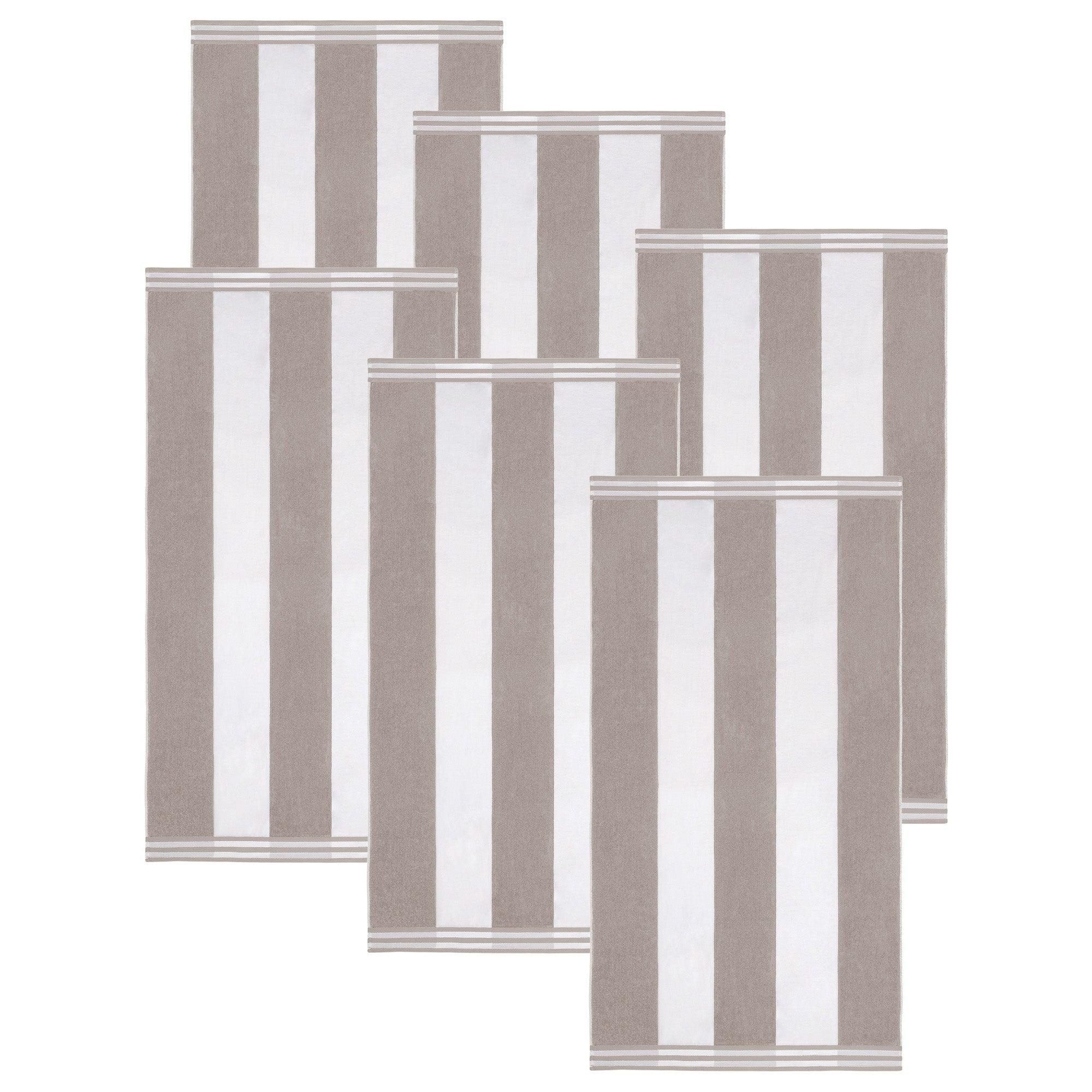 Cabana Stripe Oversized Cotton Beach Towel Set of 2, 4, or 6 Piece - Beach Towel by Superior Brand