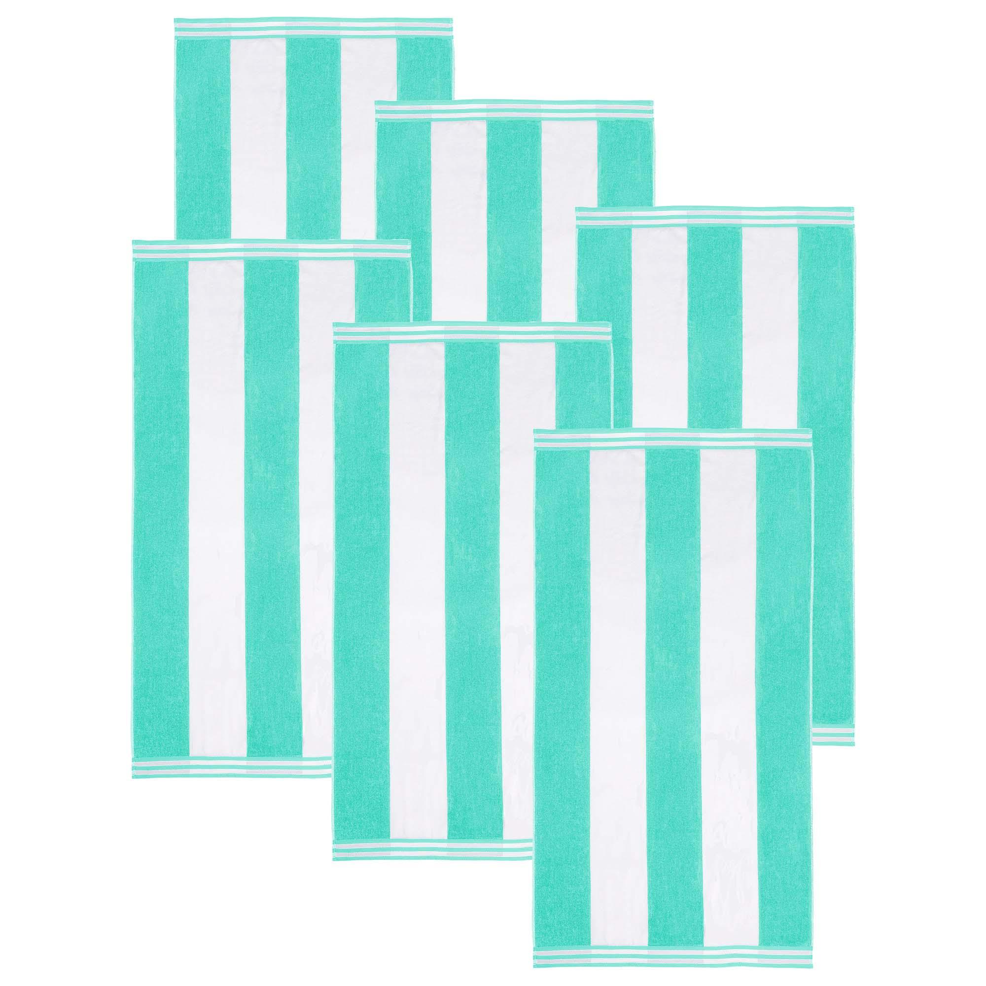 Cabana Stripe Oversized Cotton Beach Towel Set of 2, 4, or 6 Piece - Beach Towel by Superior Brand