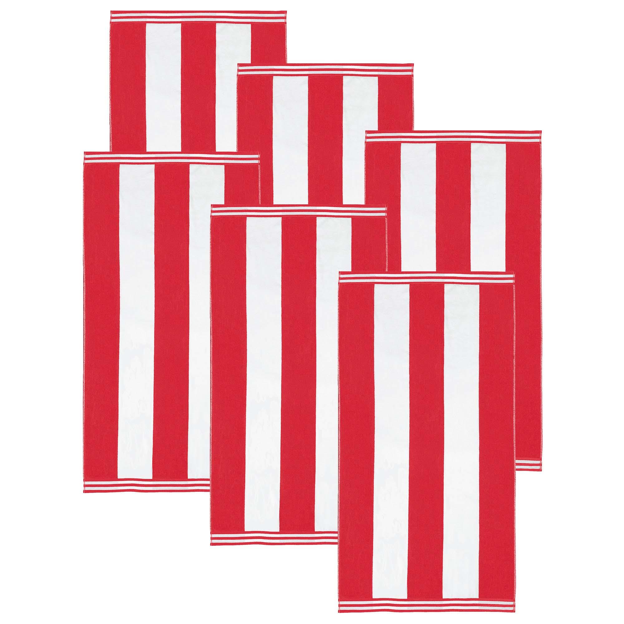 Cabana Stripe Oversized Cotton Beach Towel Set of 2, 4, or 6 Piece - Beach Towel by Superior Brand