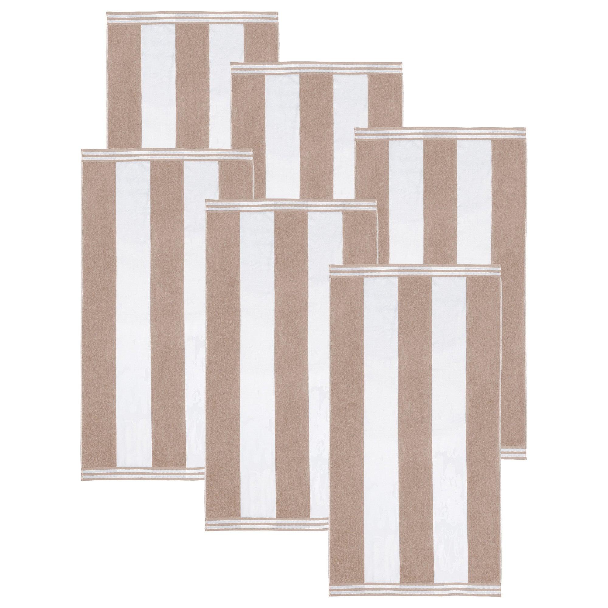 Cabana Stripe Oversized Cotton Beach Towel Set of 2, 4, or 6 Piece - Beach Towel by Superior Brand