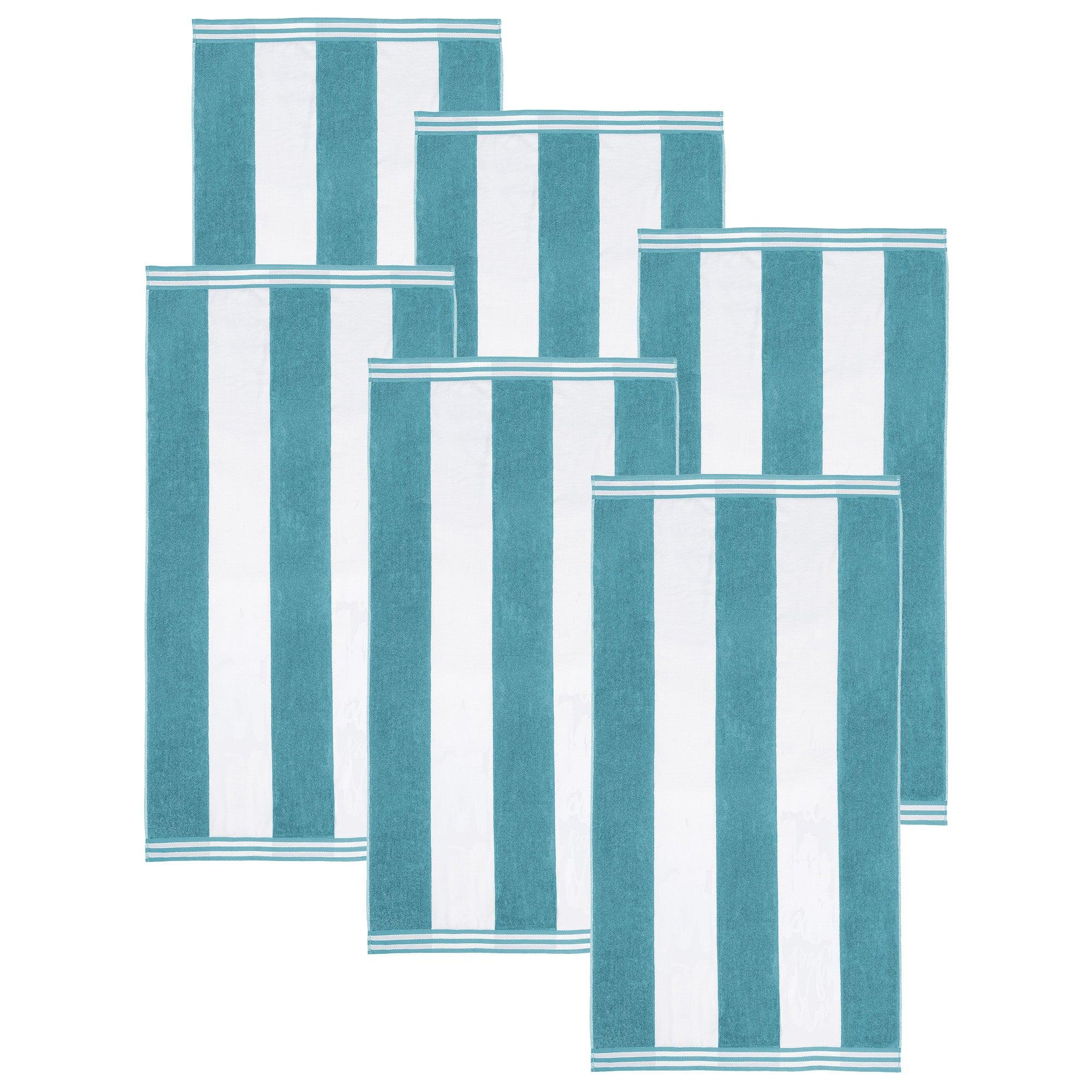 Cabana Stripe Oversized Cotton Beach Towel Set of 2, 4, or 6 Piece - Beach Towel by Superior Brand
