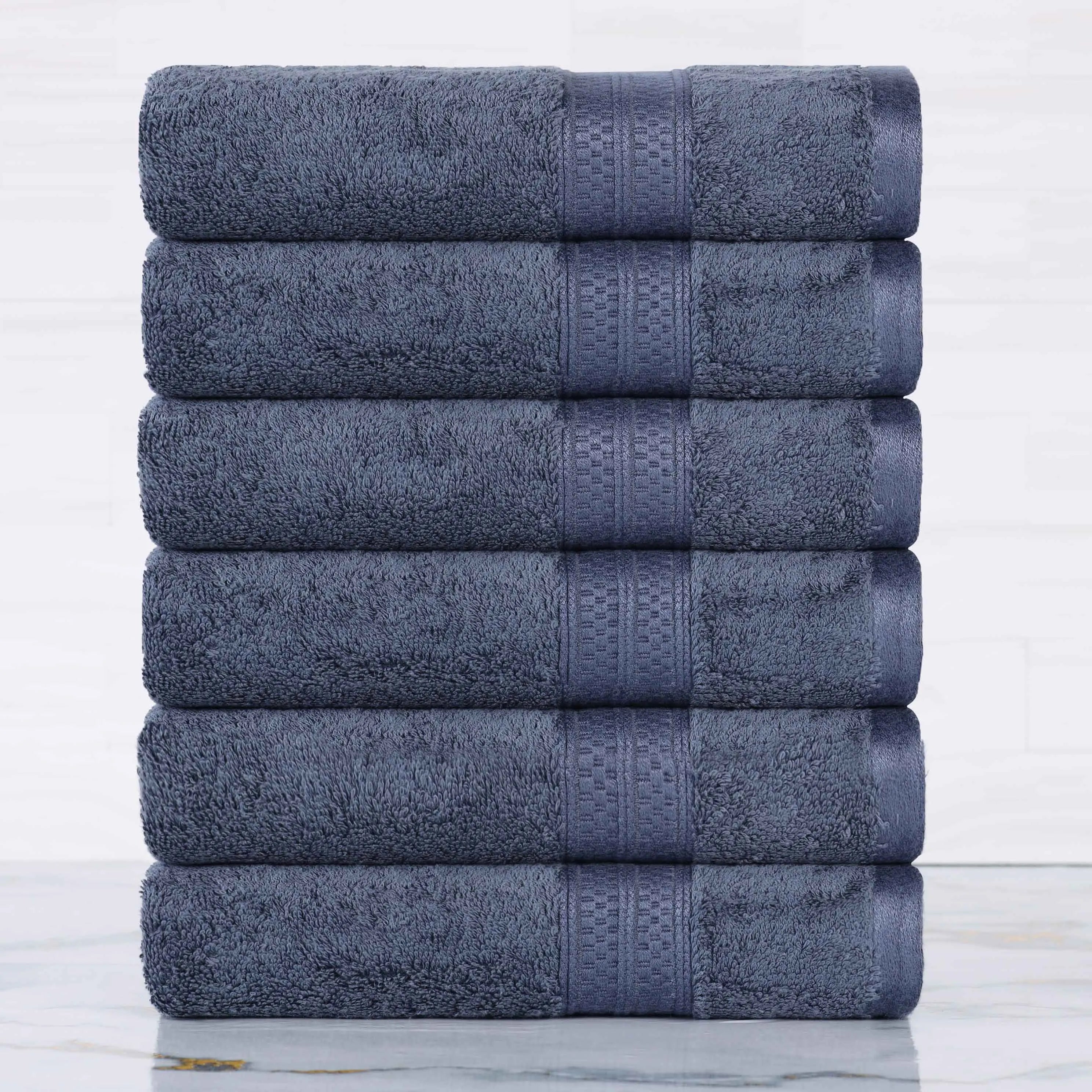 Rayon from Bamboo Ultra-Plush Heavyweight 6 Piece Hand Towel Set - Hand Towel Set by Superior Brand