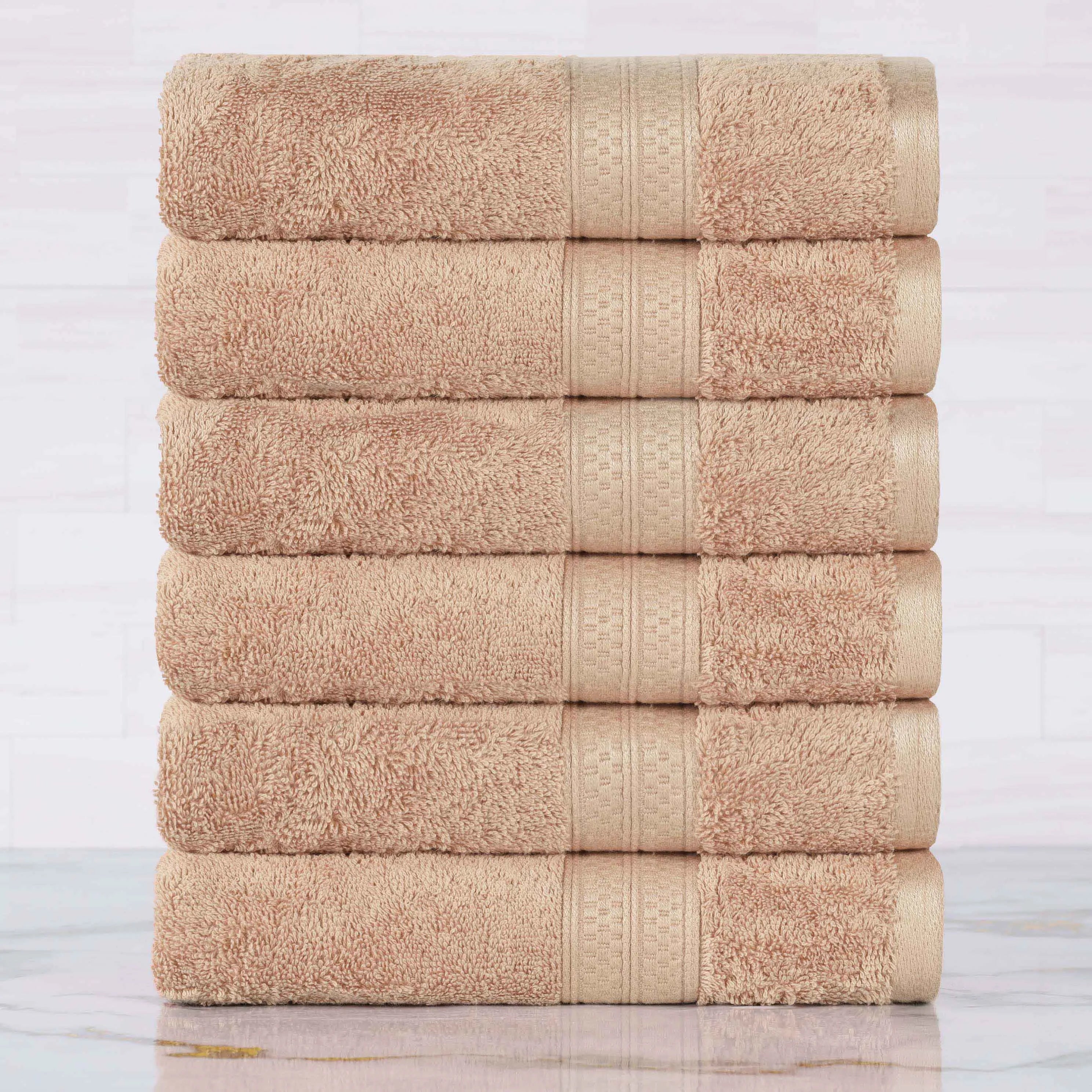 Rayon from Bamboo Ultra-Plush Heavyweight 6 Piece Hand Towel Set - Hand Towel Set by Superior Brand
