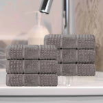 Napa Zero Twist Cotton Solid Waffle Honeycomb Hand Towel Set of 6 - Towel Set by Superior Brand