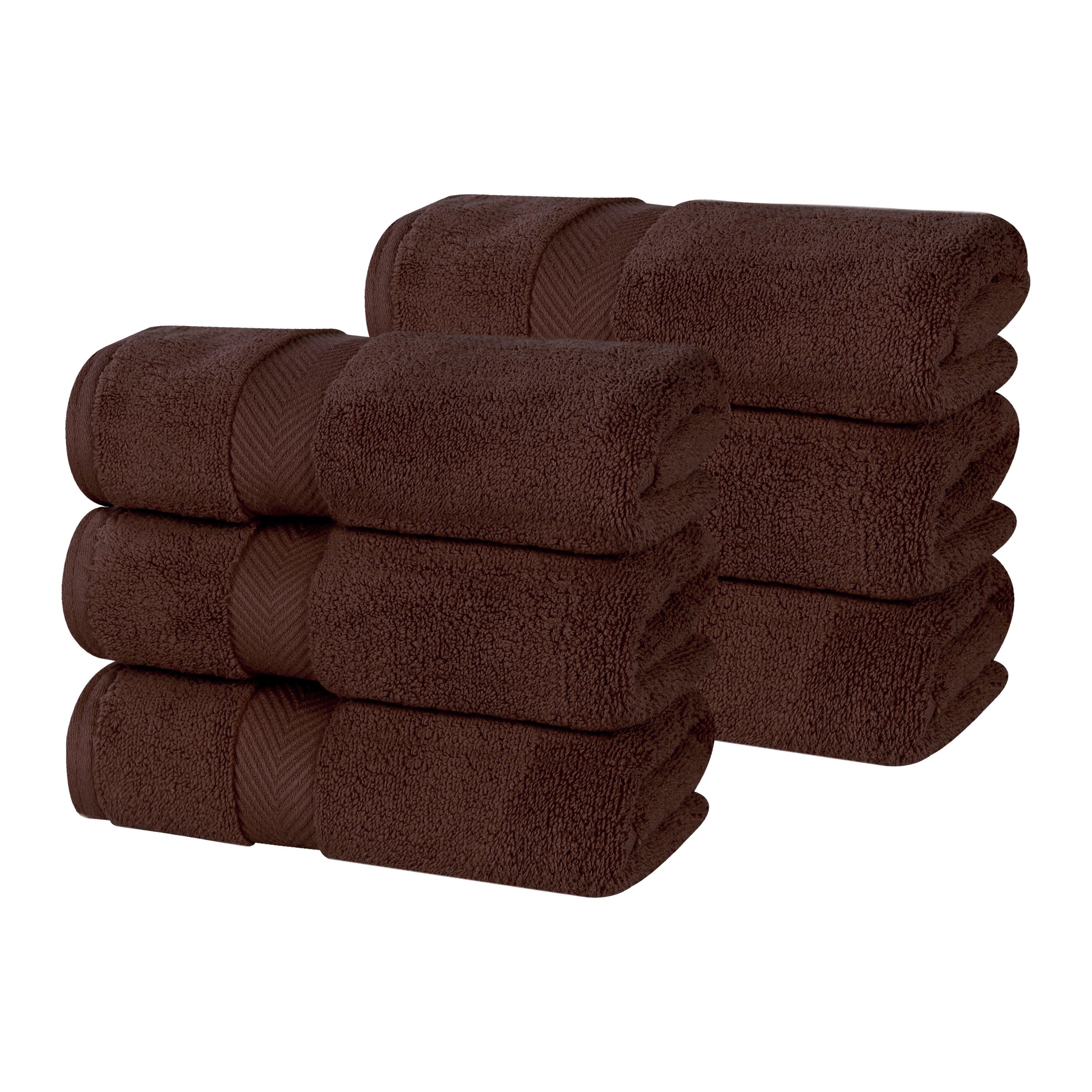 Zero Twist Cotton Solid Ultra-Soft Absorbent Hand Towel Set of 6 - Hand Towel by Superior Brand