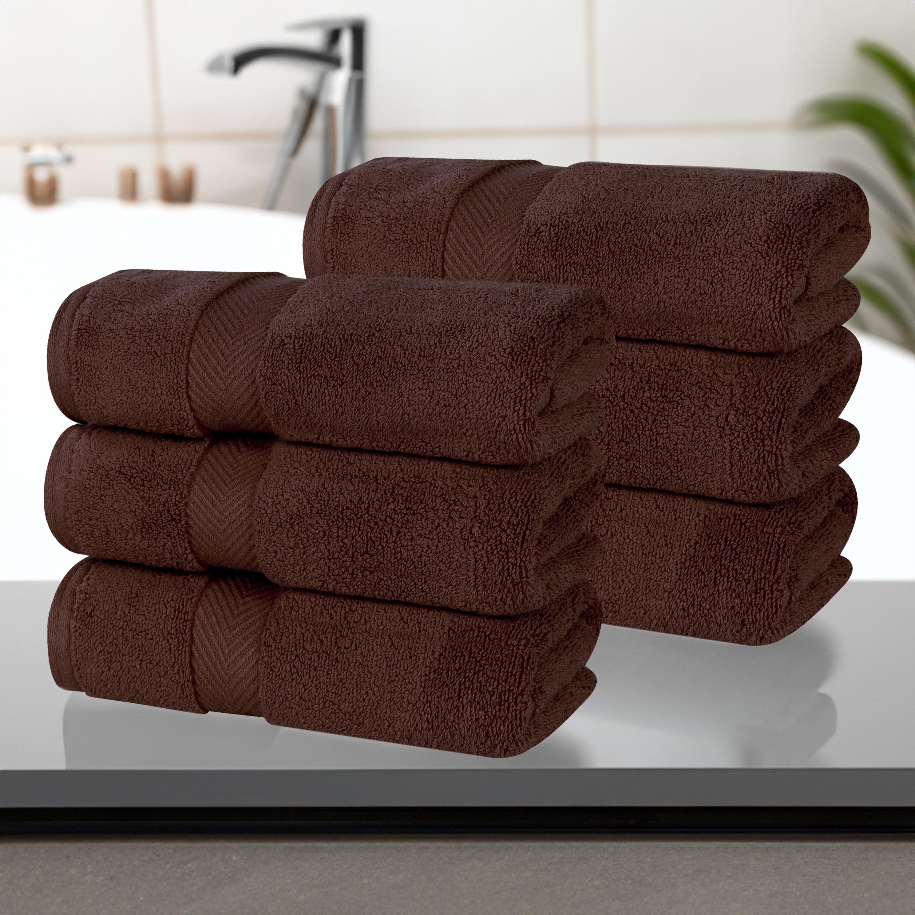 Zero Twist Cotton Solid Ultra-Soft Absorbent Hand Towel Set of 6 - Hand Towel by Superior Brand