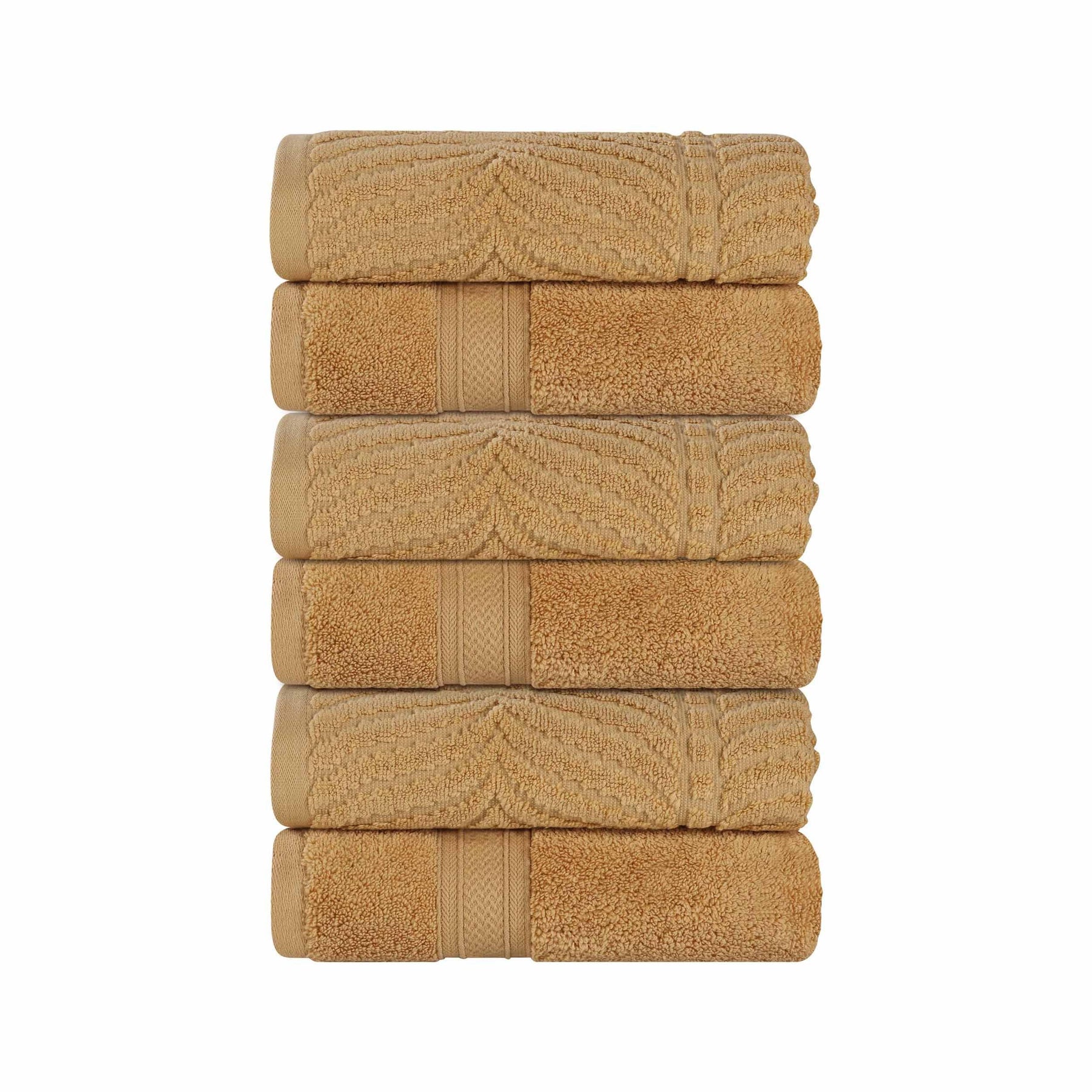 Chevron Zero Twist Cotton Solid and Jacquard Hand Towel Set of 6