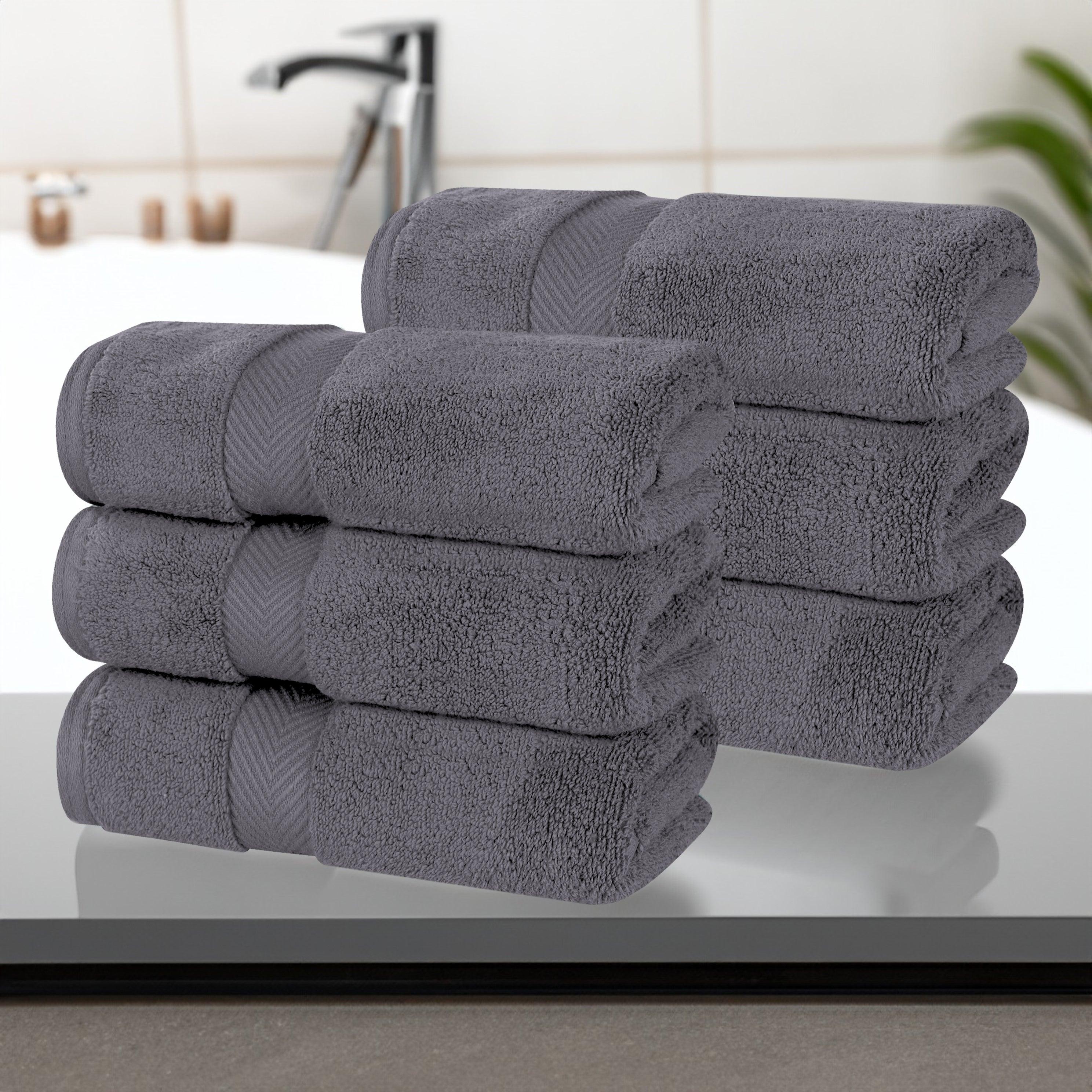Zero Twist Cotton Solid Ultra-Soft Absorbent Hand Towel Set of 6 - Hand Towel by Superior Brand