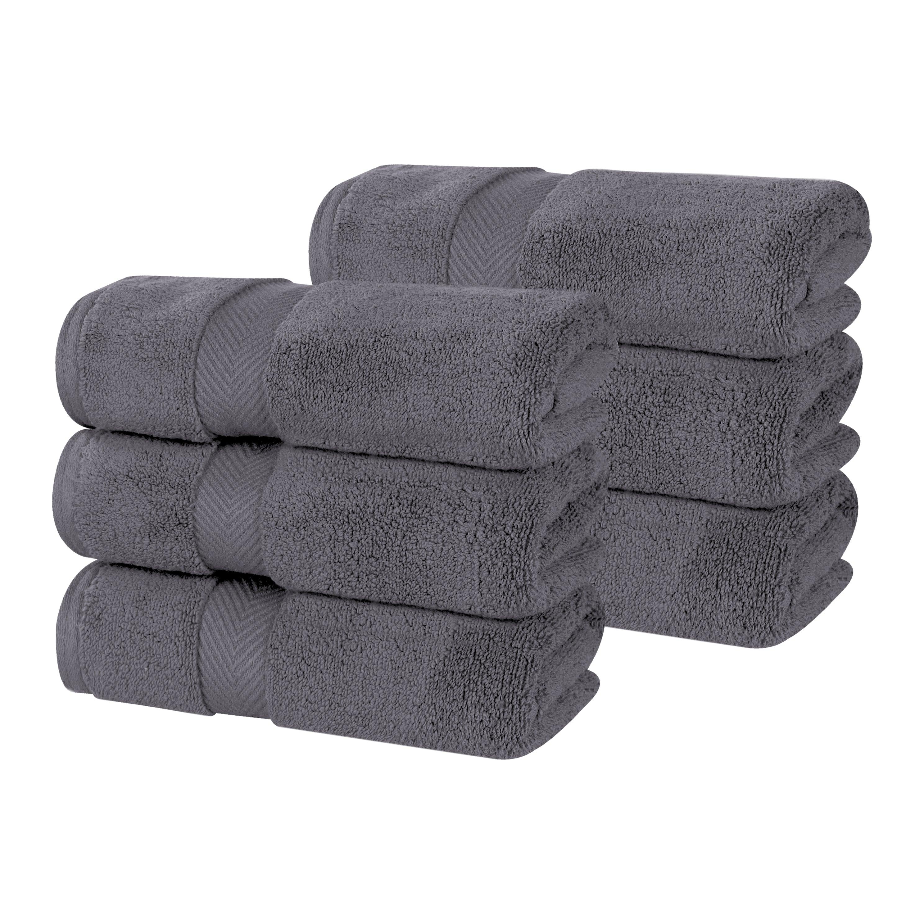Zero Twist Cotton Solid Ultra-Soft Absorbent Hand Towel Set of 6 - Hand Towel by Superior Brand