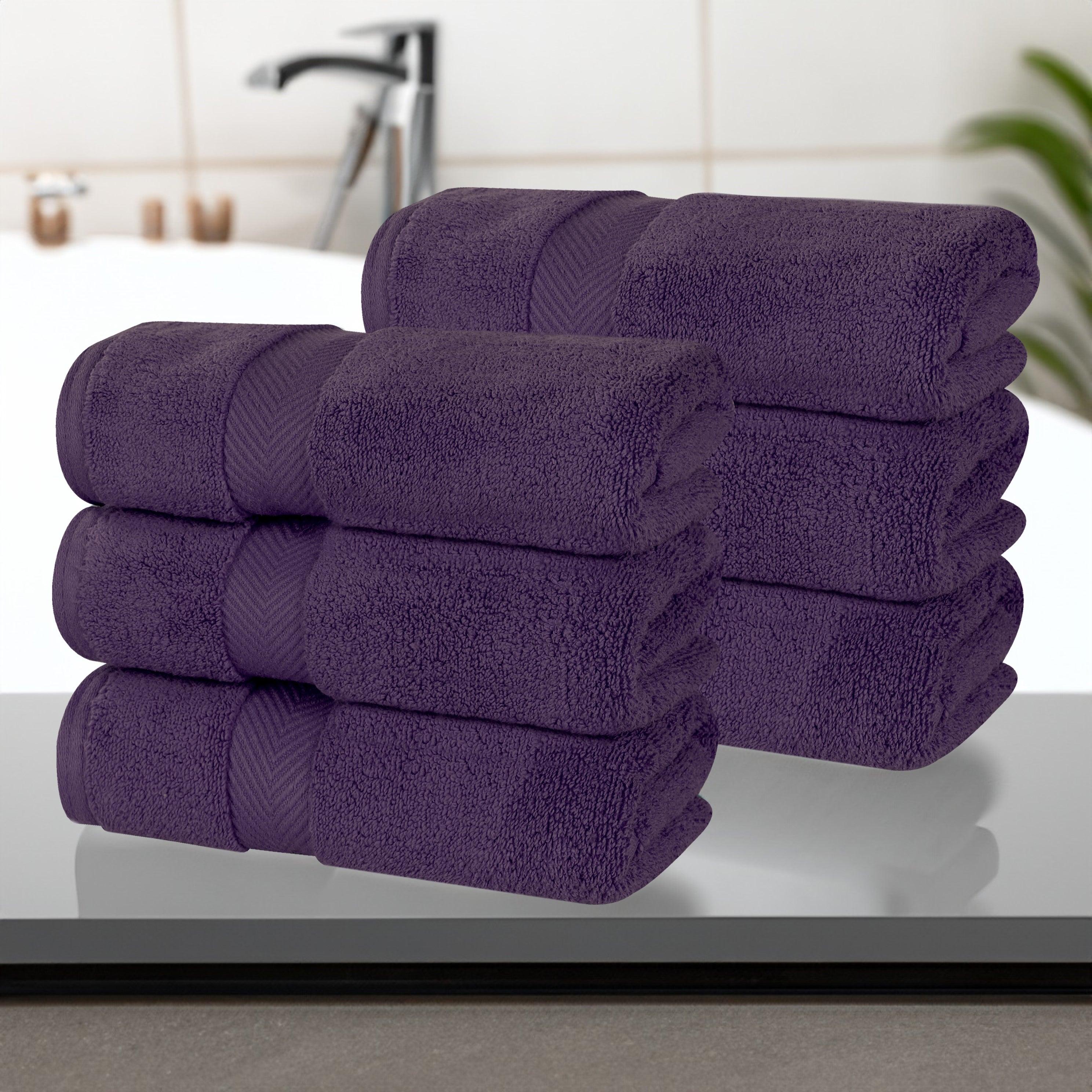 Zero Twist Cotton Solid Ultra-Soft Absorbent Hand Towel Set of 6 - Hand Towel by Superior Brand