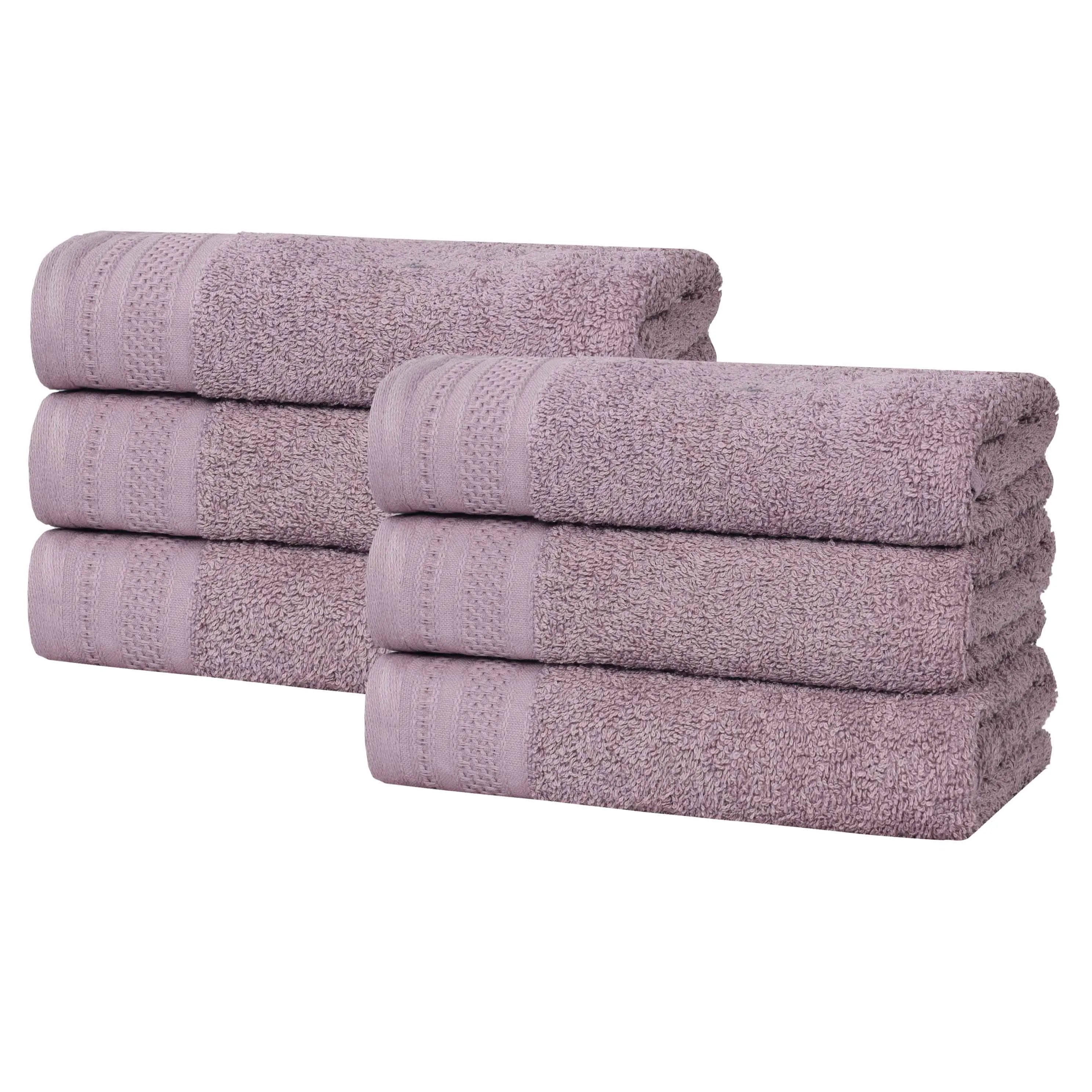 Cotton Waffle Border Hand Towel Set 6-Piece - Honeycomb - Hand Towel by Superior Brand