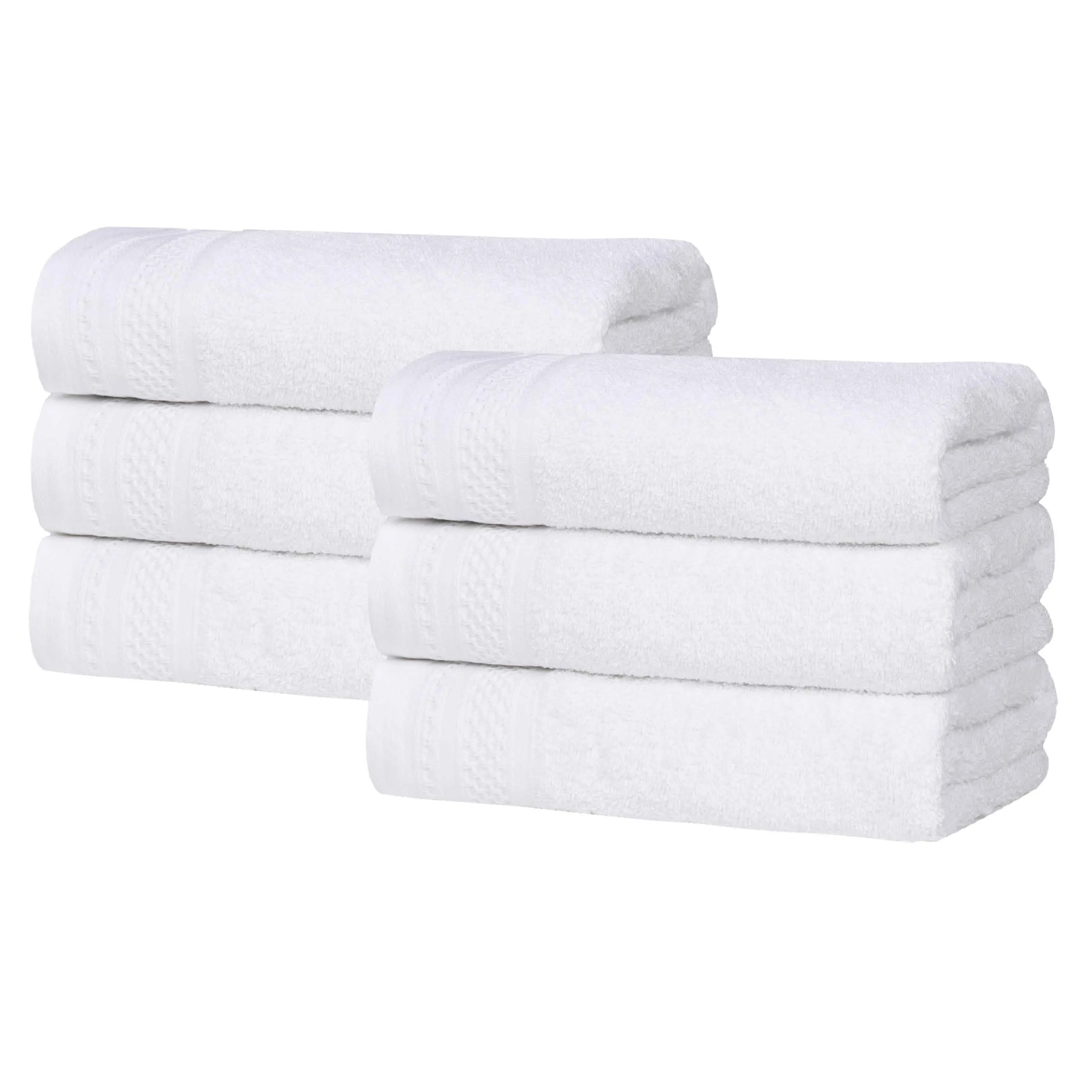 Cotton Waffle Border Hand Towel Set 6-Piece - Honeycomb - Hand Towel by Superior Brand
