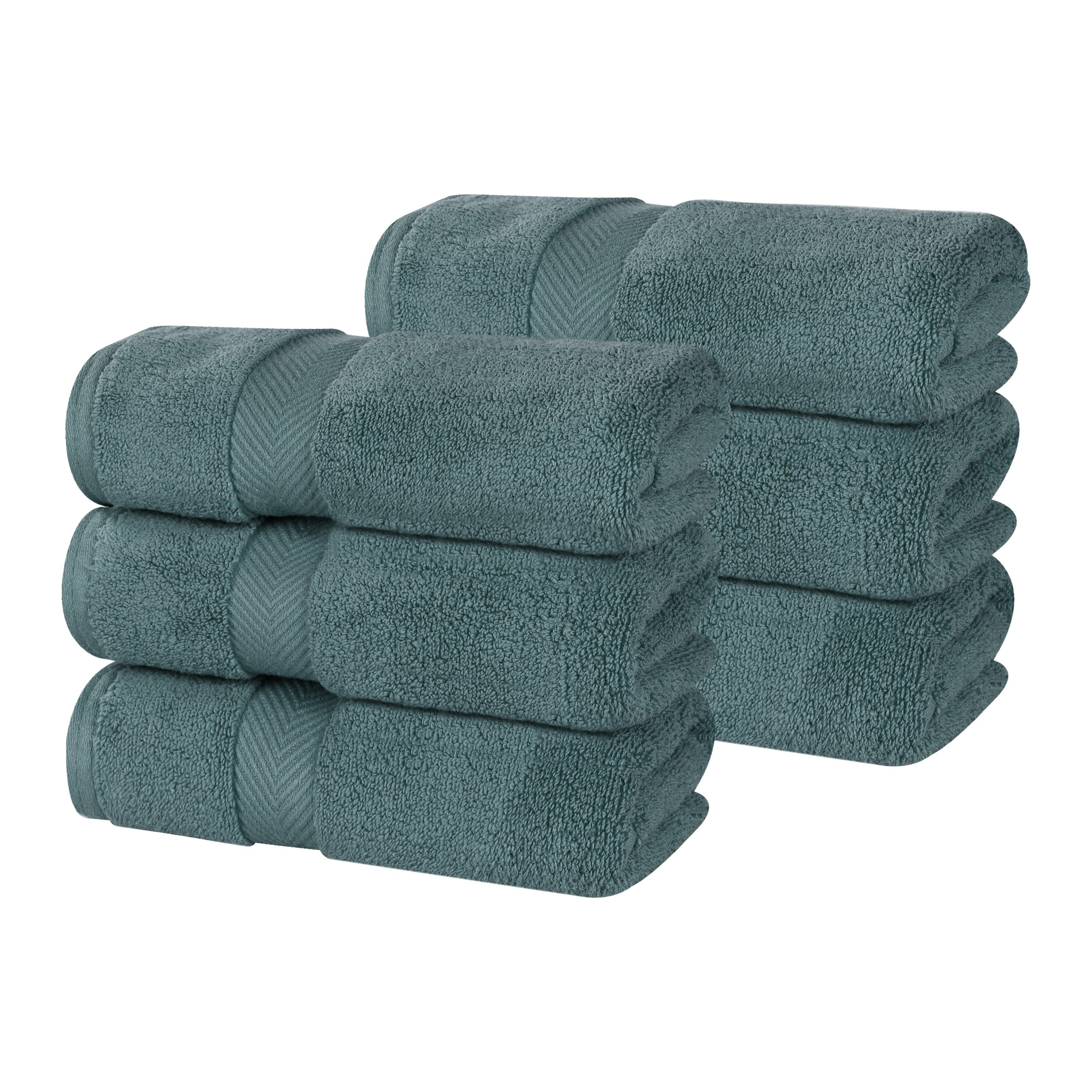 Zero Twist Cotton Solid Ultra-Soft Absorbent Hand Towel Set of 6 - Hand Towel by Superior Brand