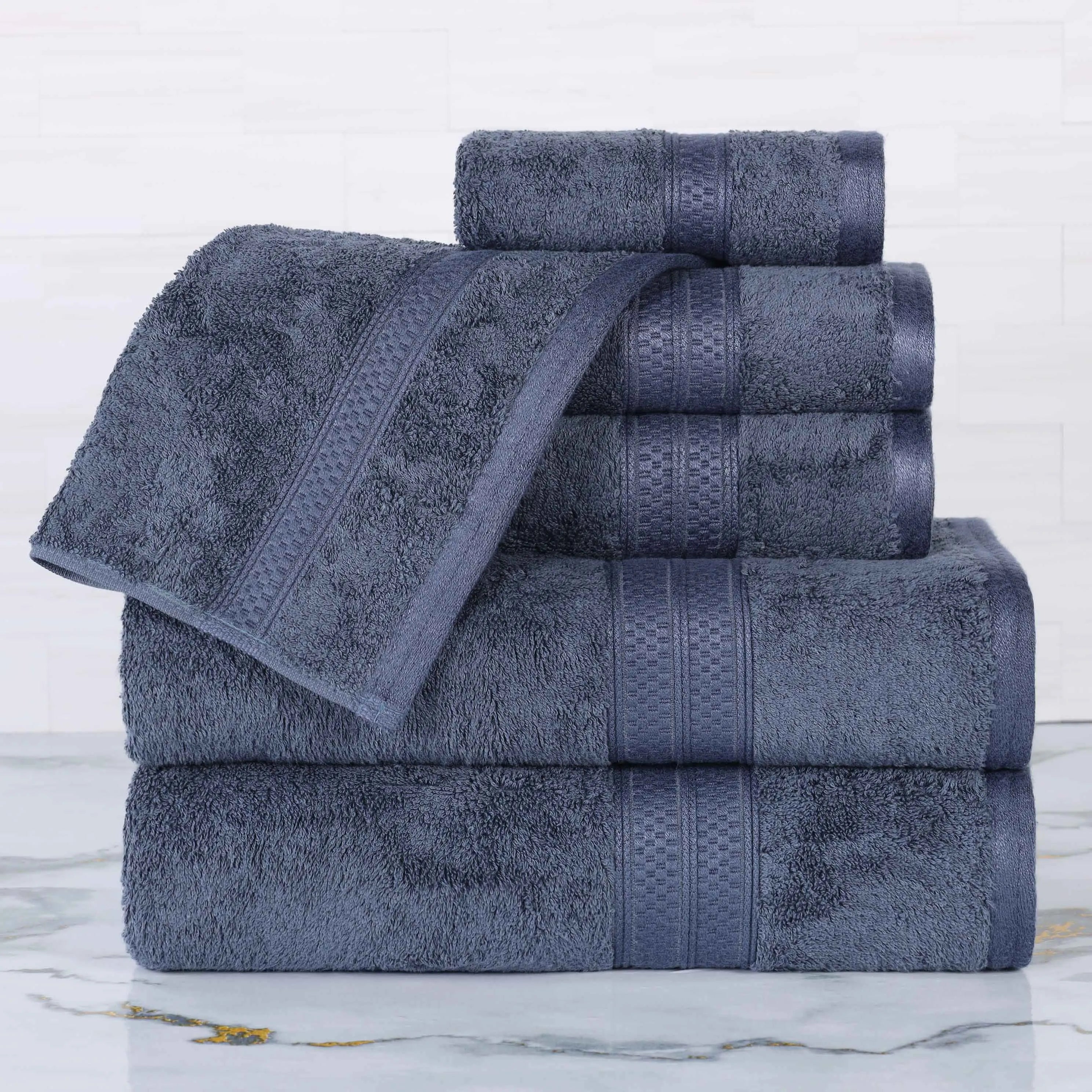Rayon from Bamboo Ultra-Plush Heavyweight Assorted 6 Piece Towel Set - Towel Set by Superior Brand