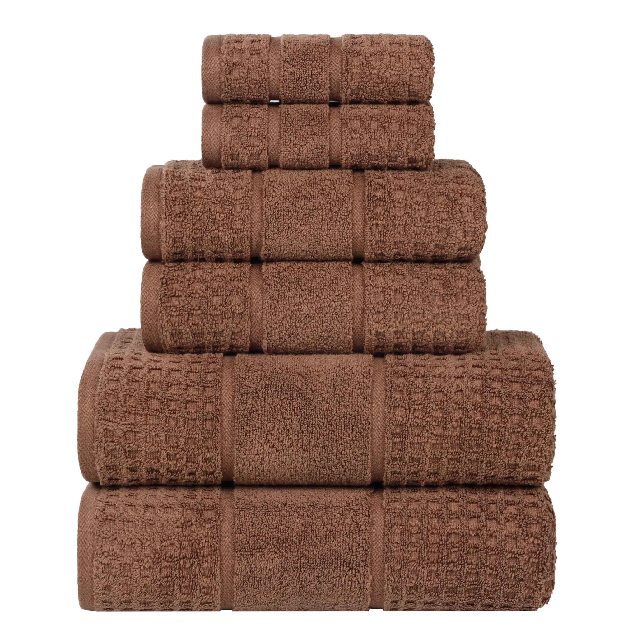 Zero Twist Cotton Waffle Towel Set 6-Piece - Napa - Towel Set by Superior Brand