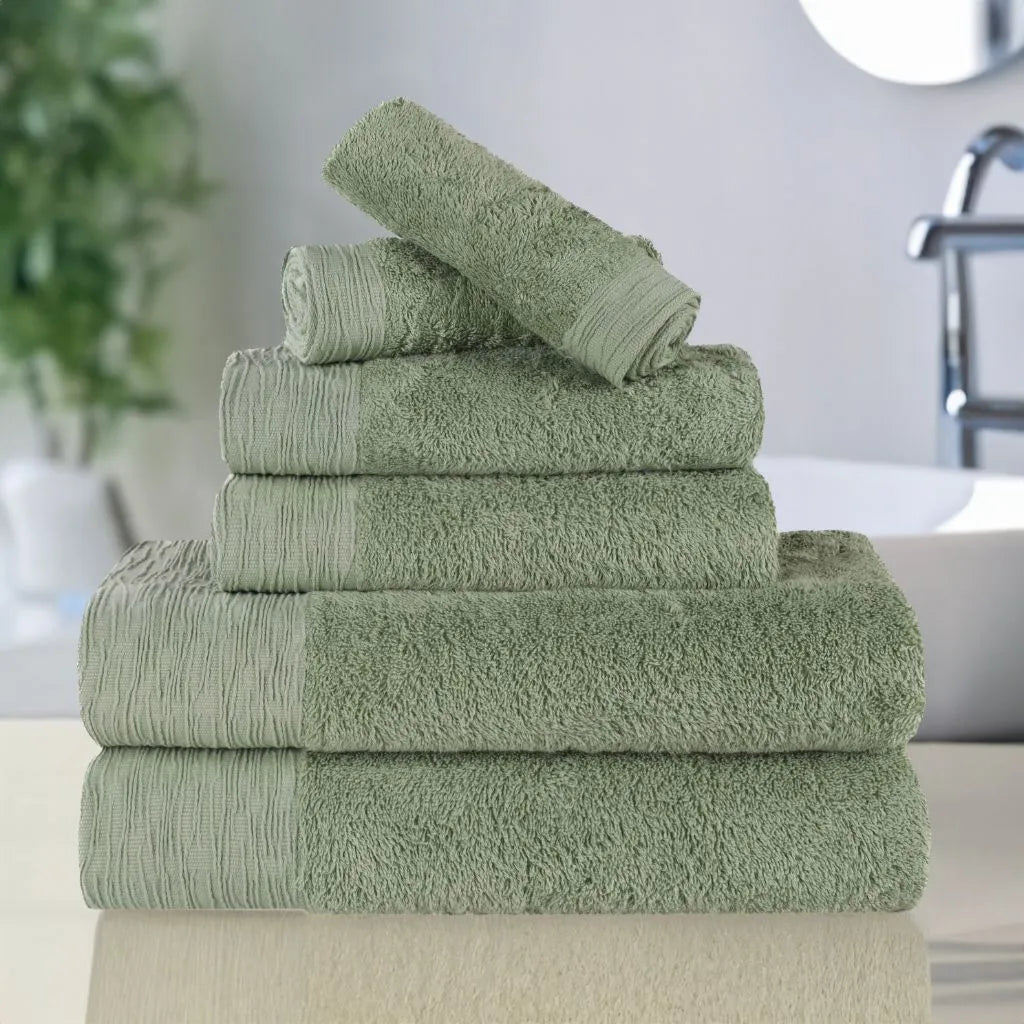 Rayon from Bamboo Eco-Friendly Fluffy Soft Solid 6 Piece Towel Set - Towel Set by Superior Brand