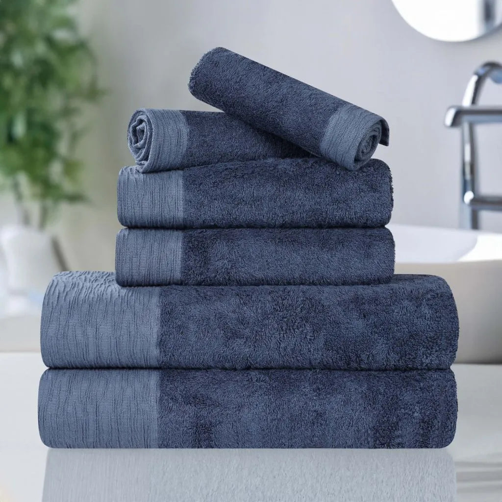 Rayon from Bamboo Eco-Friendly Fluffy Soft Solid 6 Piece Towel Set - Towel Set by Superior Brand