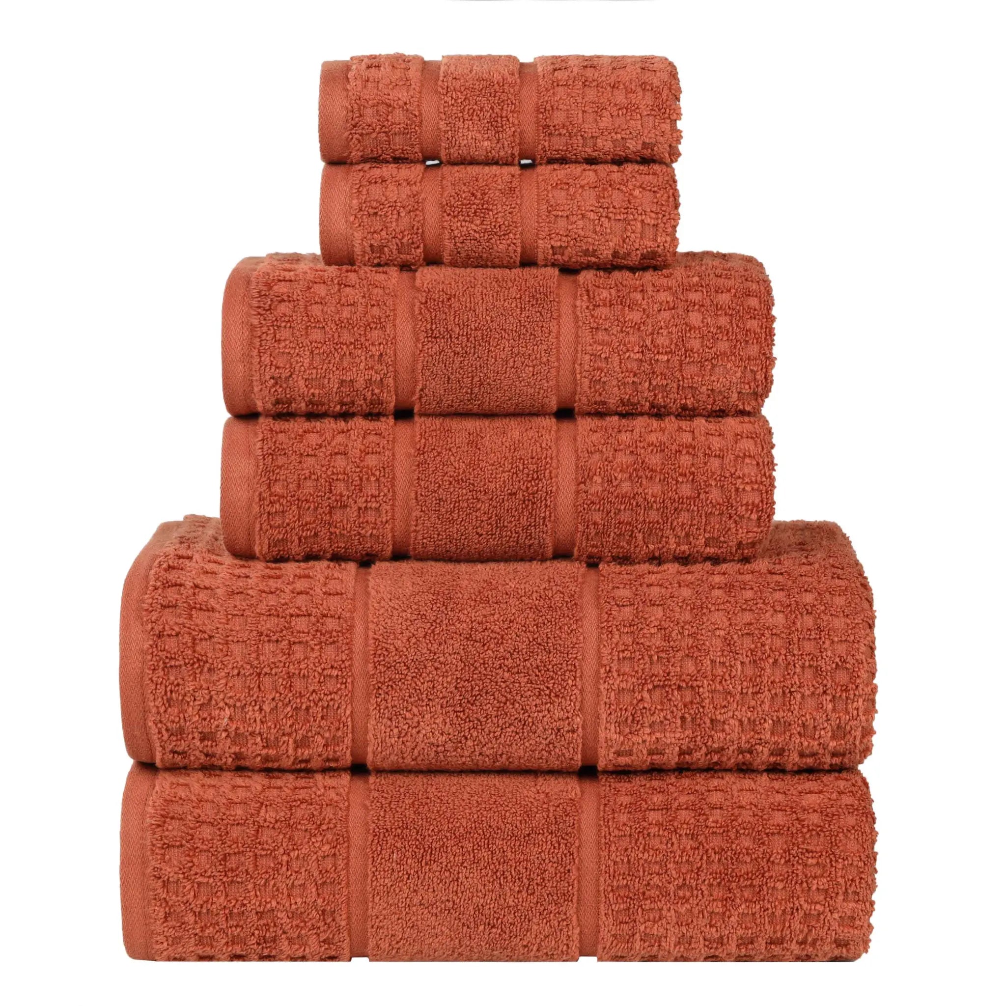 Zero Twist Cotton Waffle Towel Set 6-Piece - Napa - Towel Set by Superior Brand