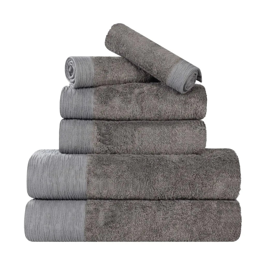 Rayon from Bamboo Eco-Friendly Fluffy Soft Solid 6 Piece Towel Set - Towel Set by Superior Brand