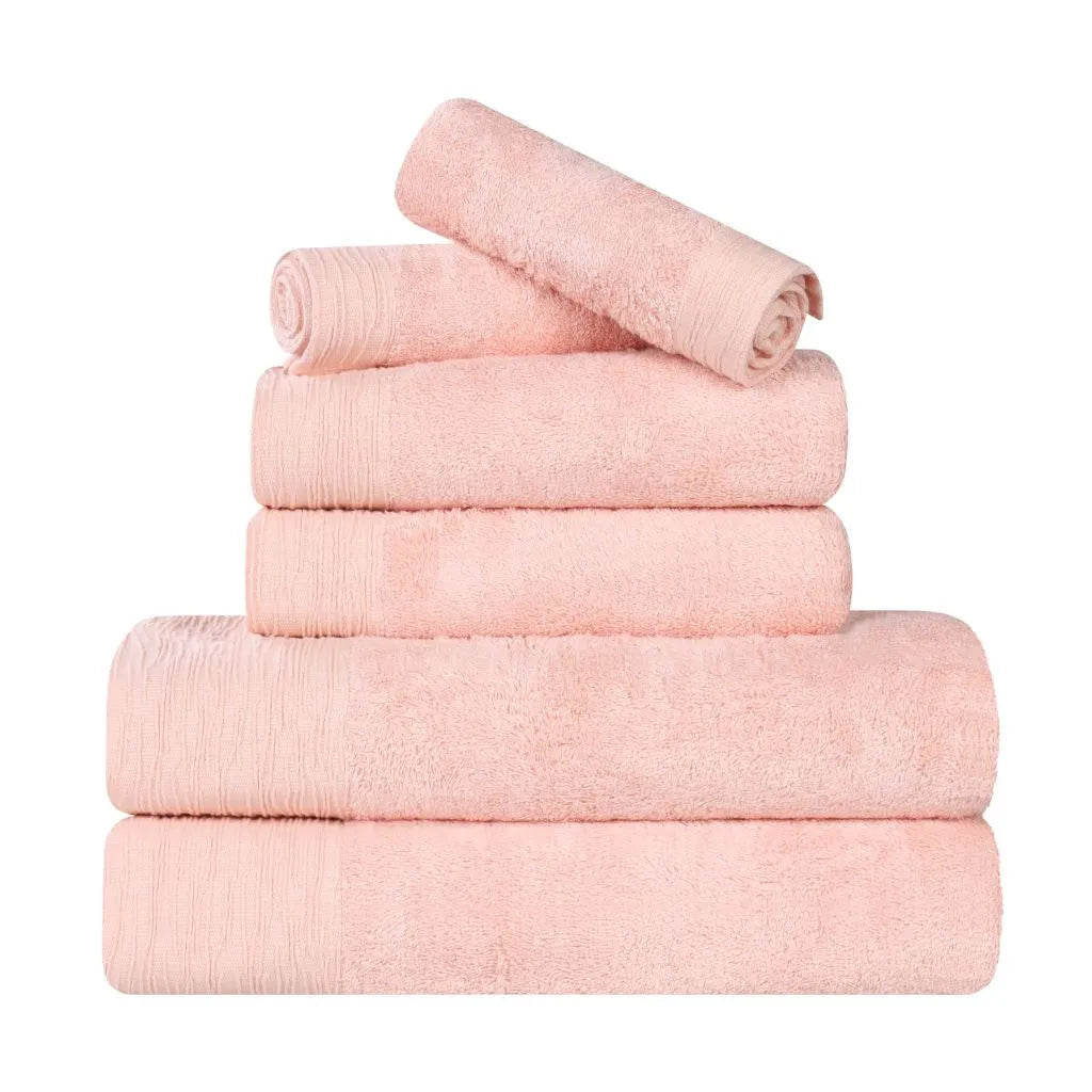 Rayon from Bamboo Eco-Friendly Fluffy Soft Solid 6 Piece Towel Set - Towel Set by Superior Brand