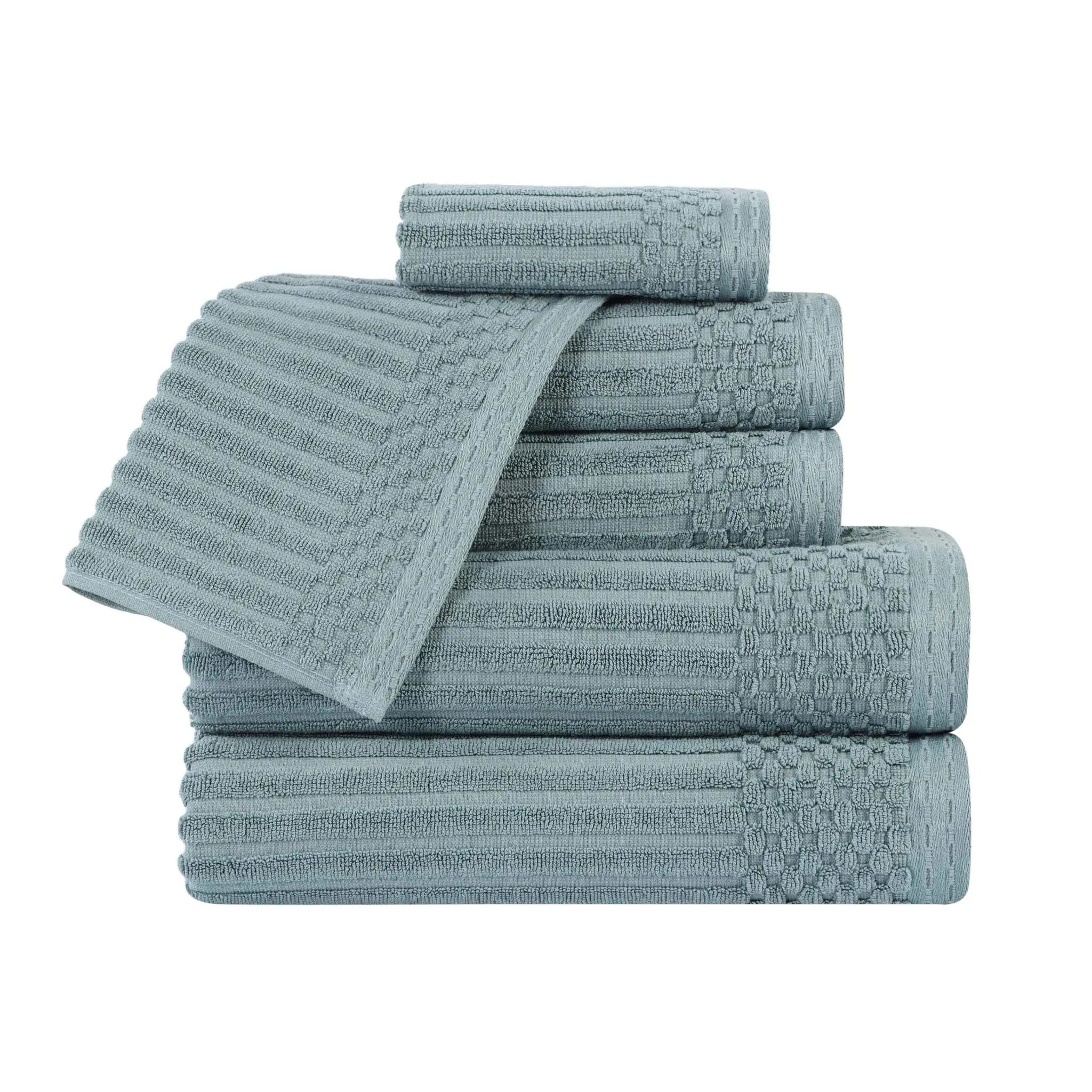 Soho Cotton Ribbed Textured Ultra Absorbent 6 Piece Towel Set - Towel Set by Superior Brand
